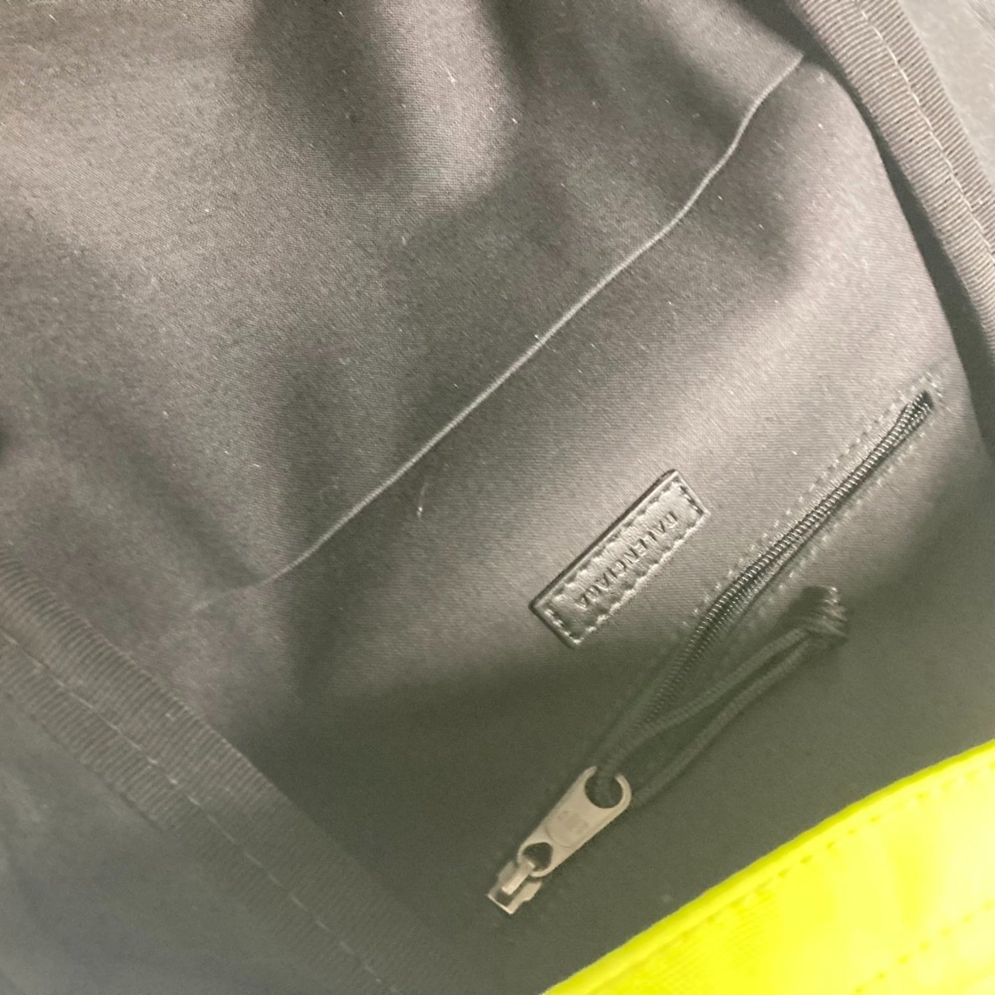 Balenciaga Black Yellow Nylon Canvas Backpack (Pre-Owned)