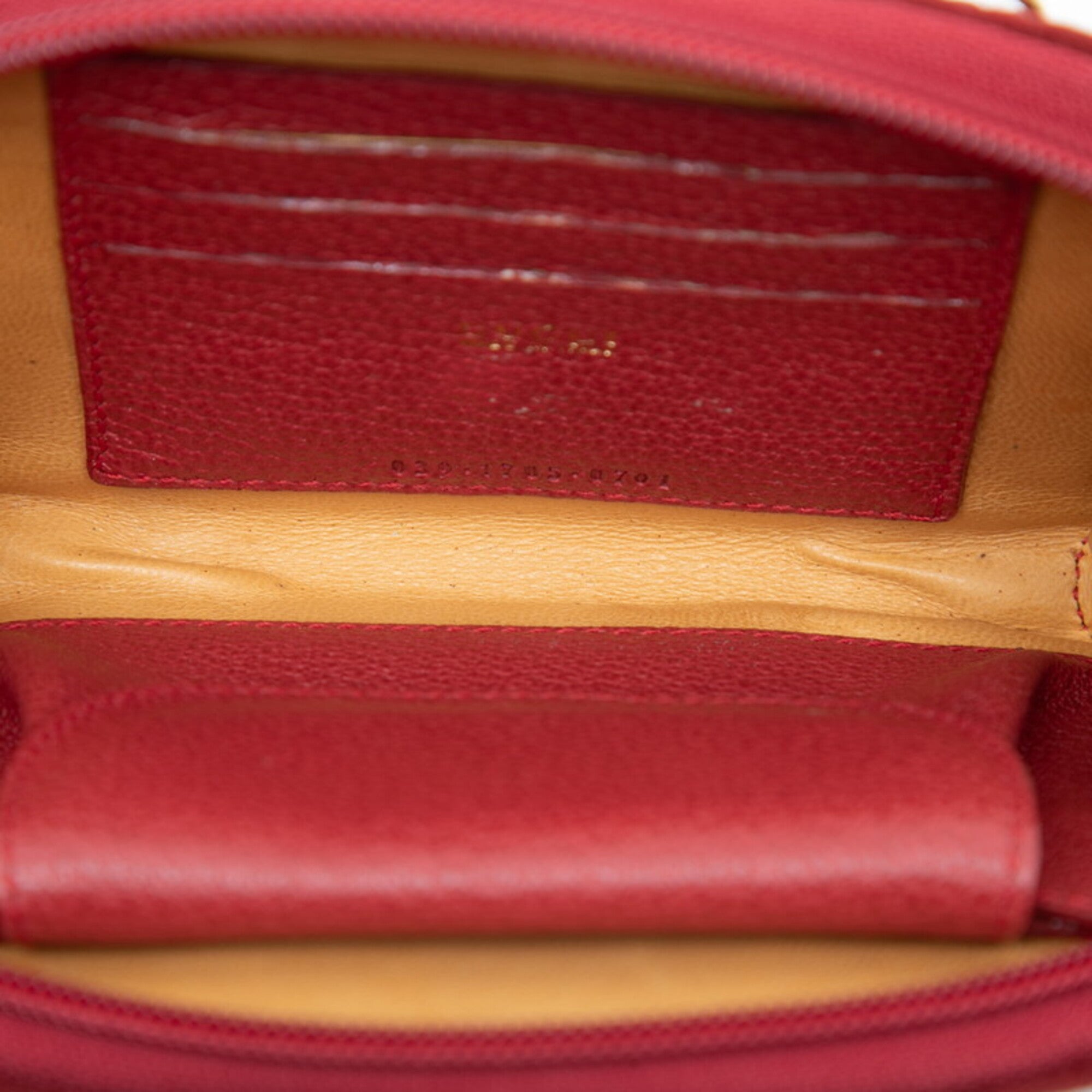 Gucci Red Color Suede Leather Handbag Shoulder Bag (Pre-Owned)