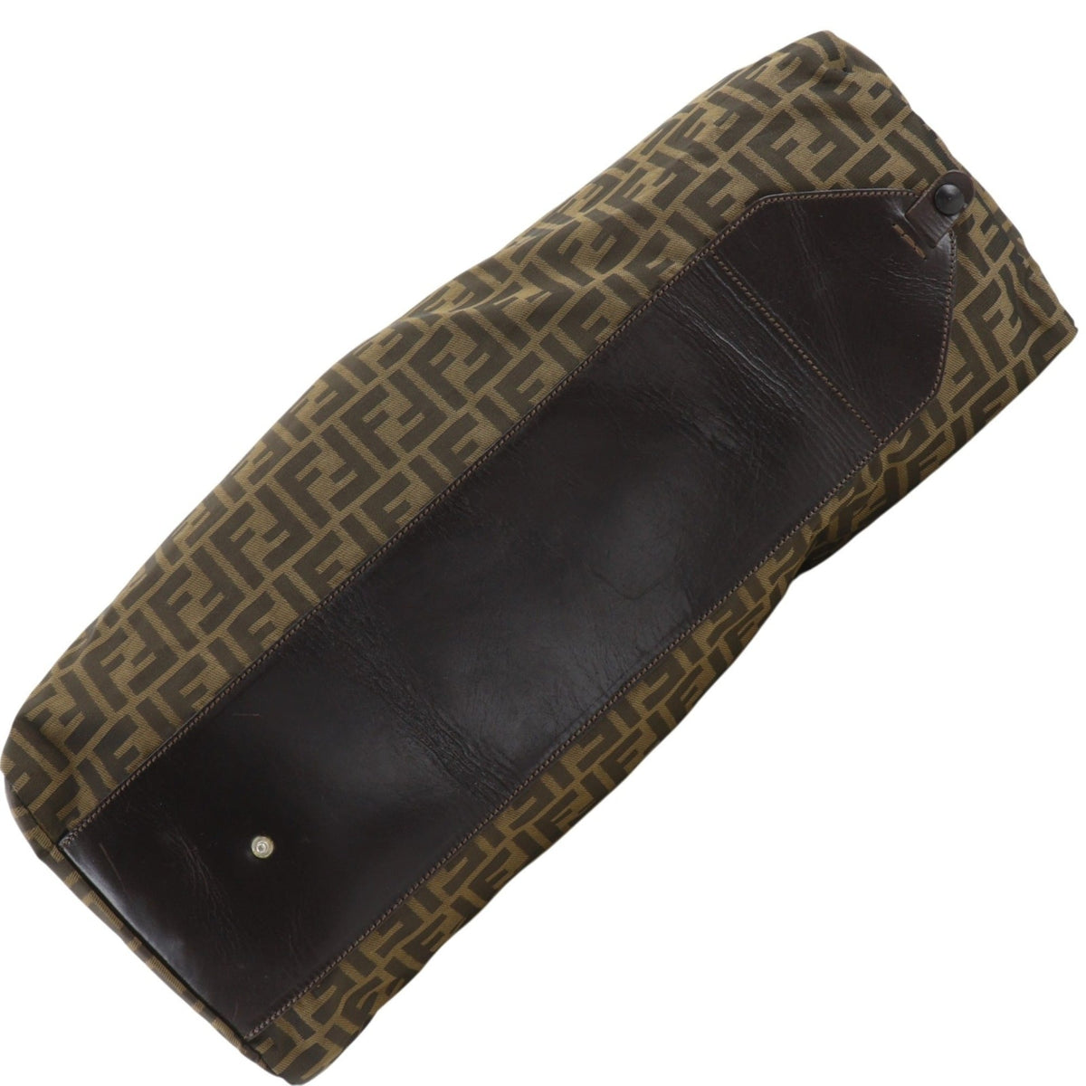 Fendi Zucca Brown Nylon Canvas Boston Bag (Pre-Owned)