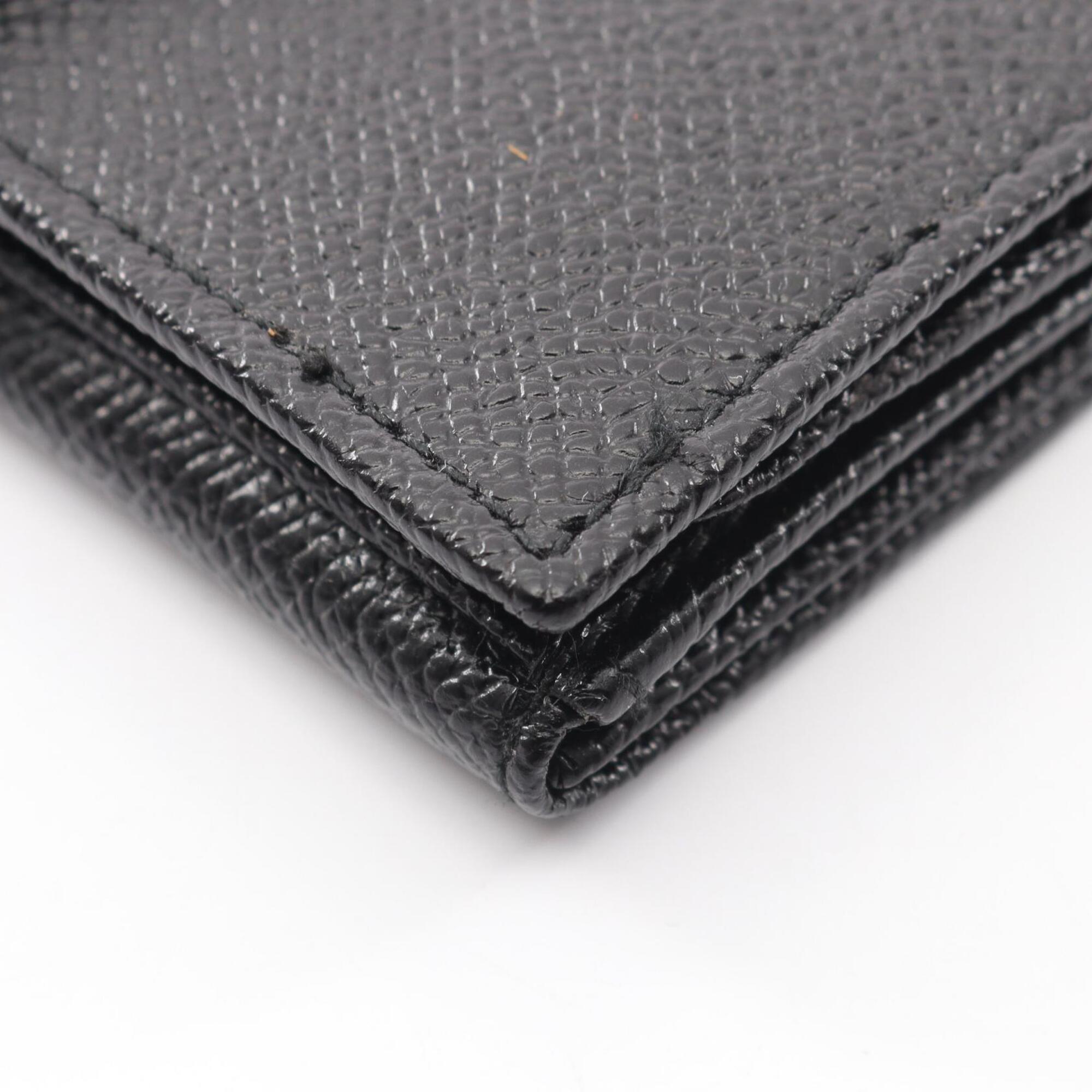 Bvlgari Black Leather Wallet (Tri-Fold) (Pre-Owned)