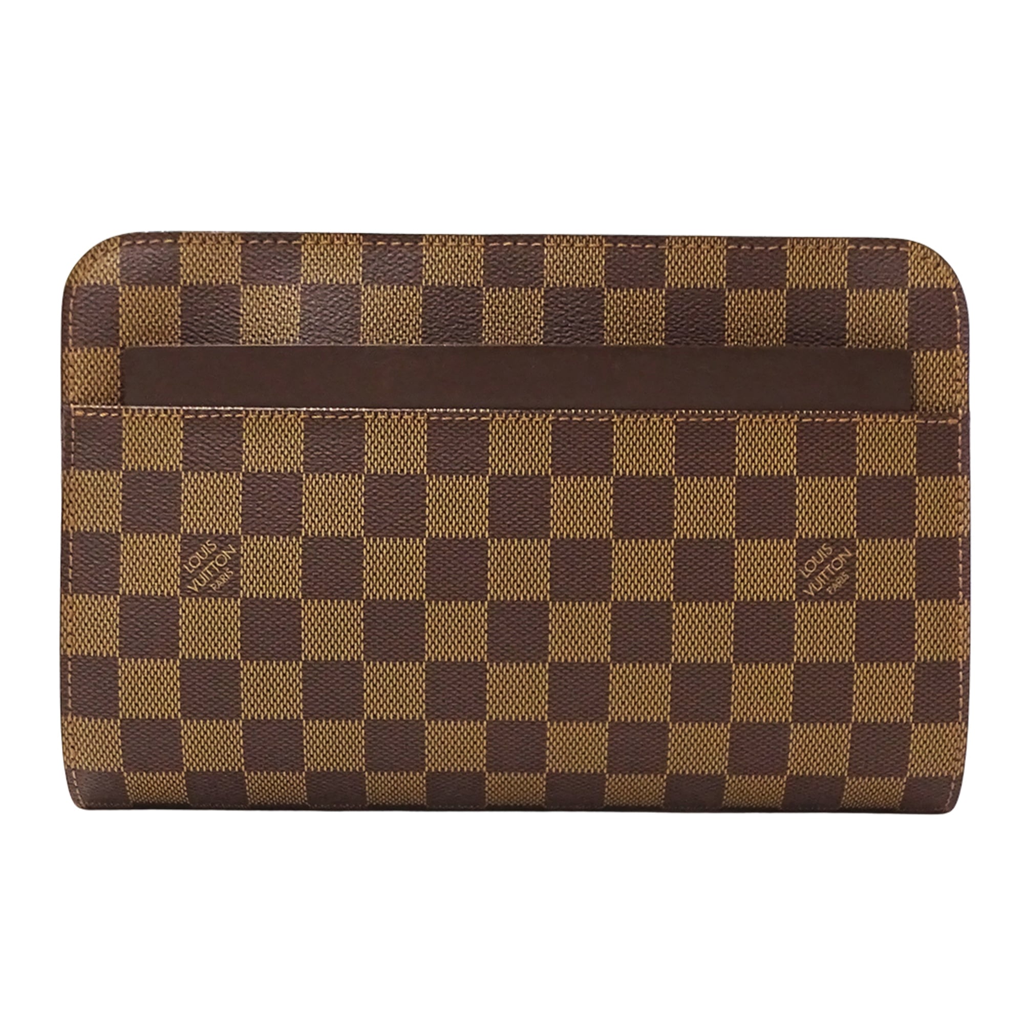 Louis Vuitton Brown Damier Canvas Galle Damier Canvas Clutch Bag Handbag (Pre-Owned)