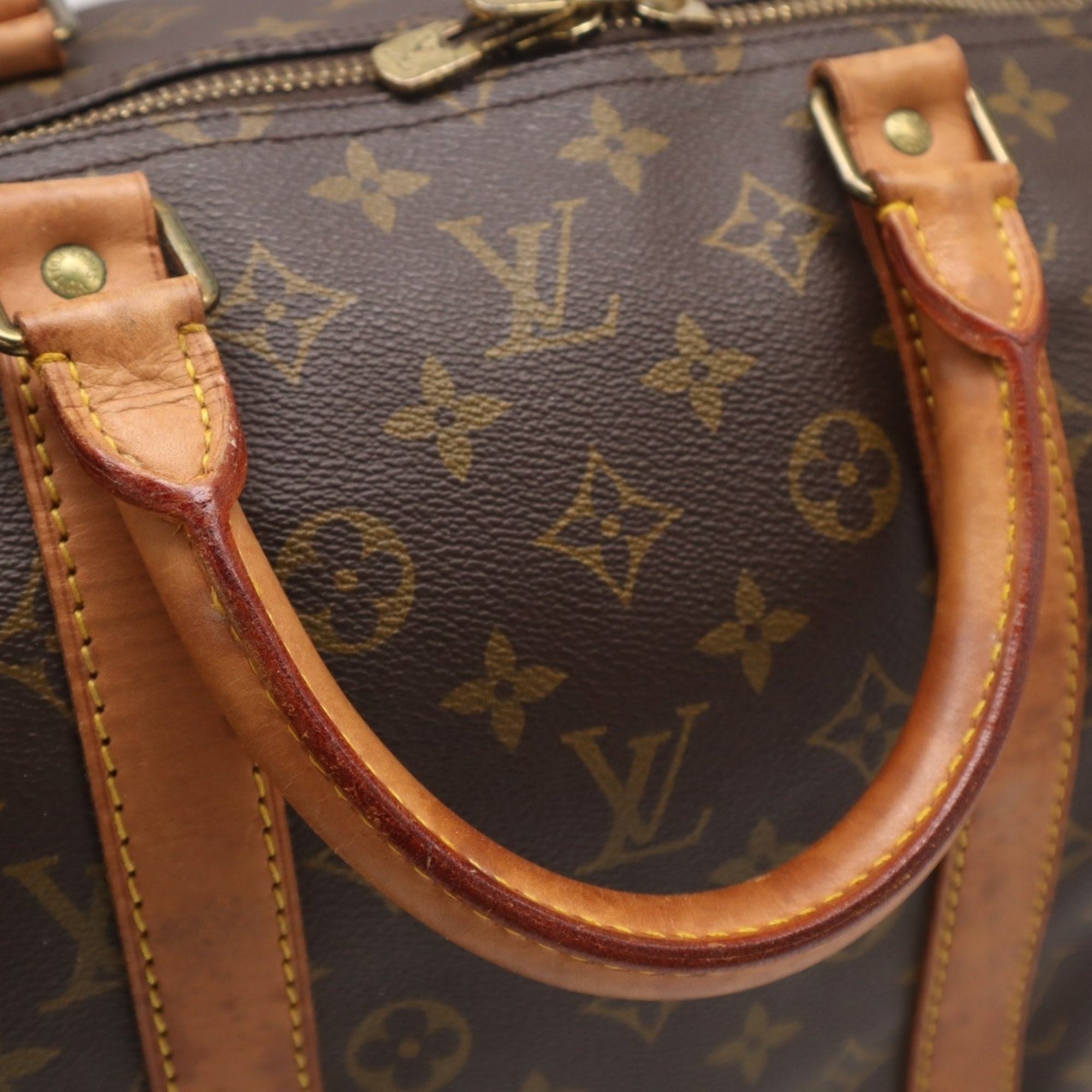 Louis Vuitton Monogram Brown Coated Canvas Leather Boston Bag (Pre-Owned)
