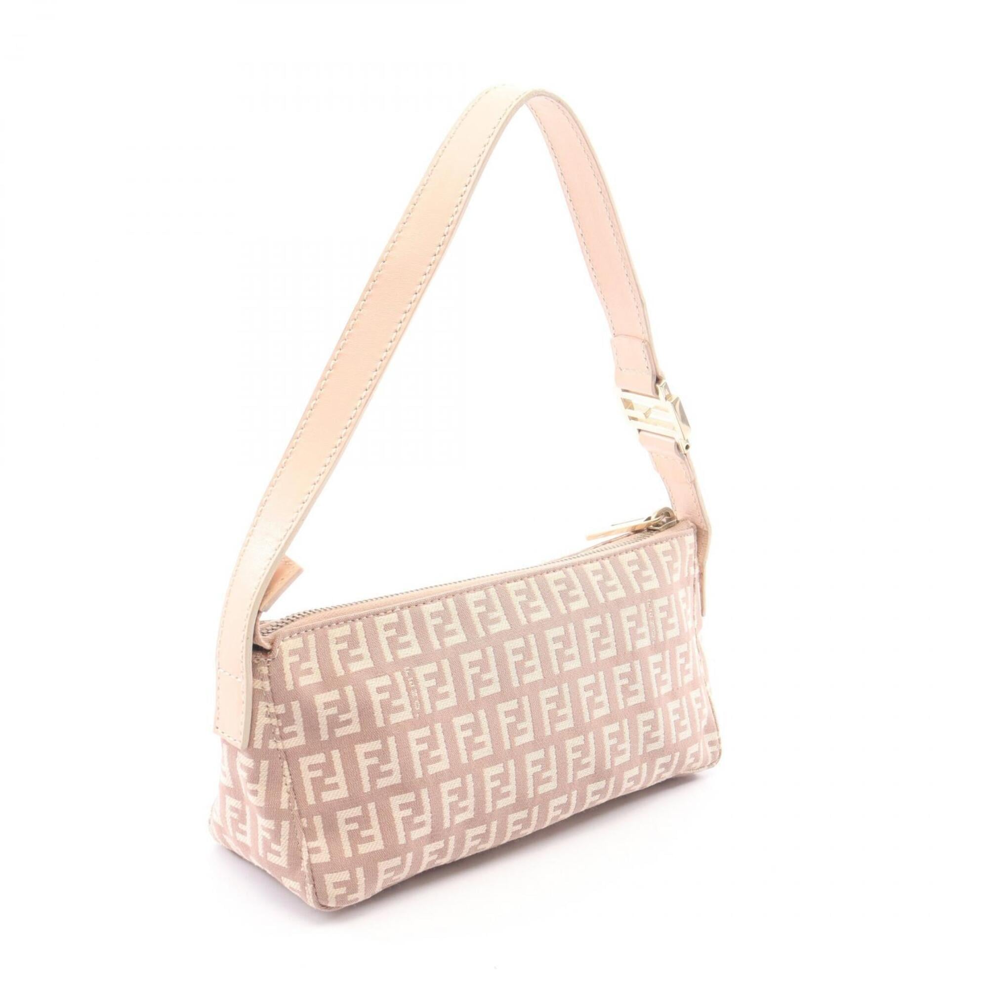 Fendi Pink Canvas Leather Handbag Pouch (Pre-Owned)
