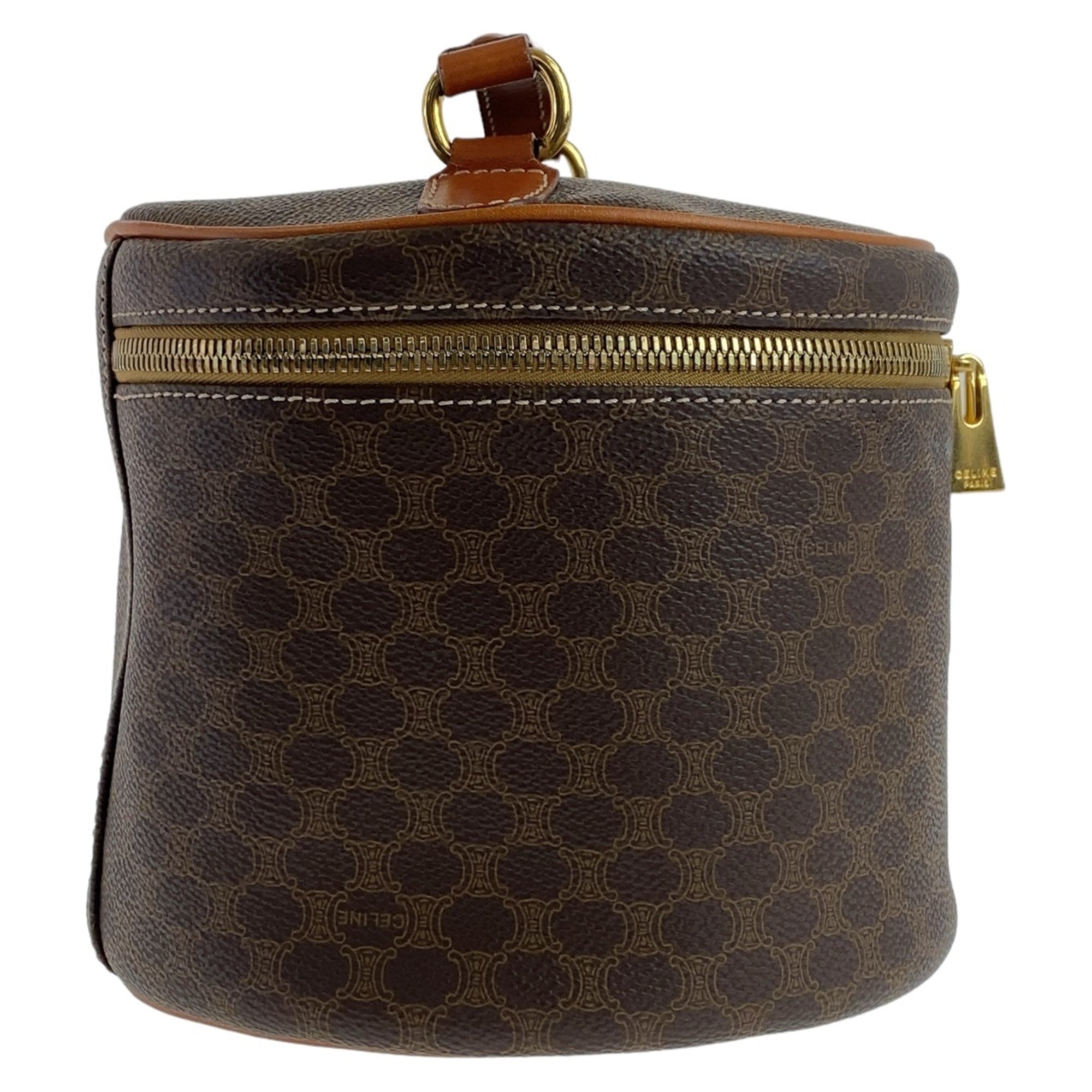 Celine Brown Pvc Leather Handbag Pouch Vanity Bag (Pre-Owned)