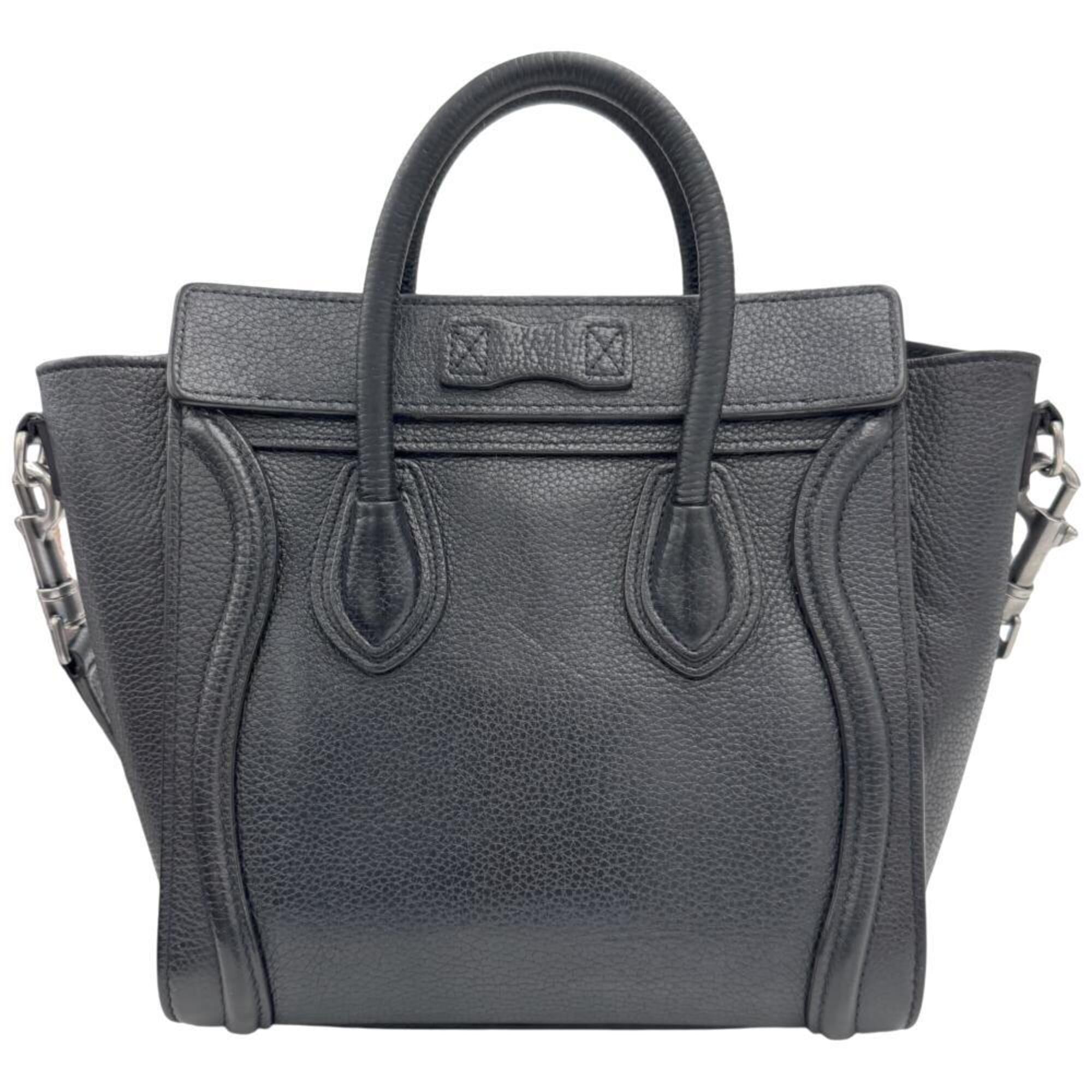 Celine Black Leather Handbag Shoulder Bag (Pre-Owned)