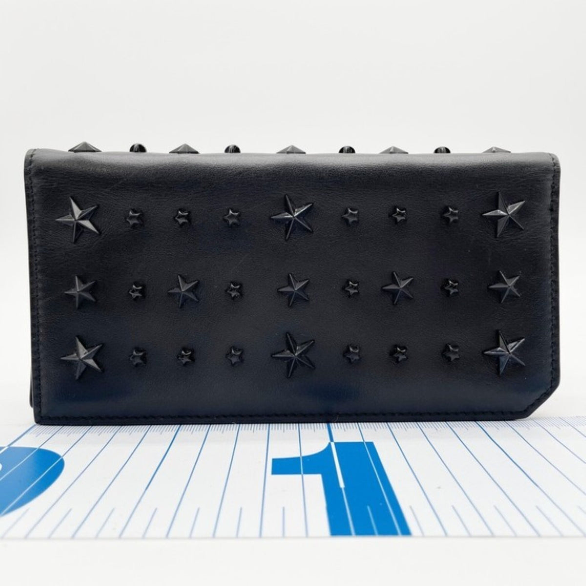 Jimmy Choo Black Leather Long Wallet (Bi-Fold) (Pre-Owned)
