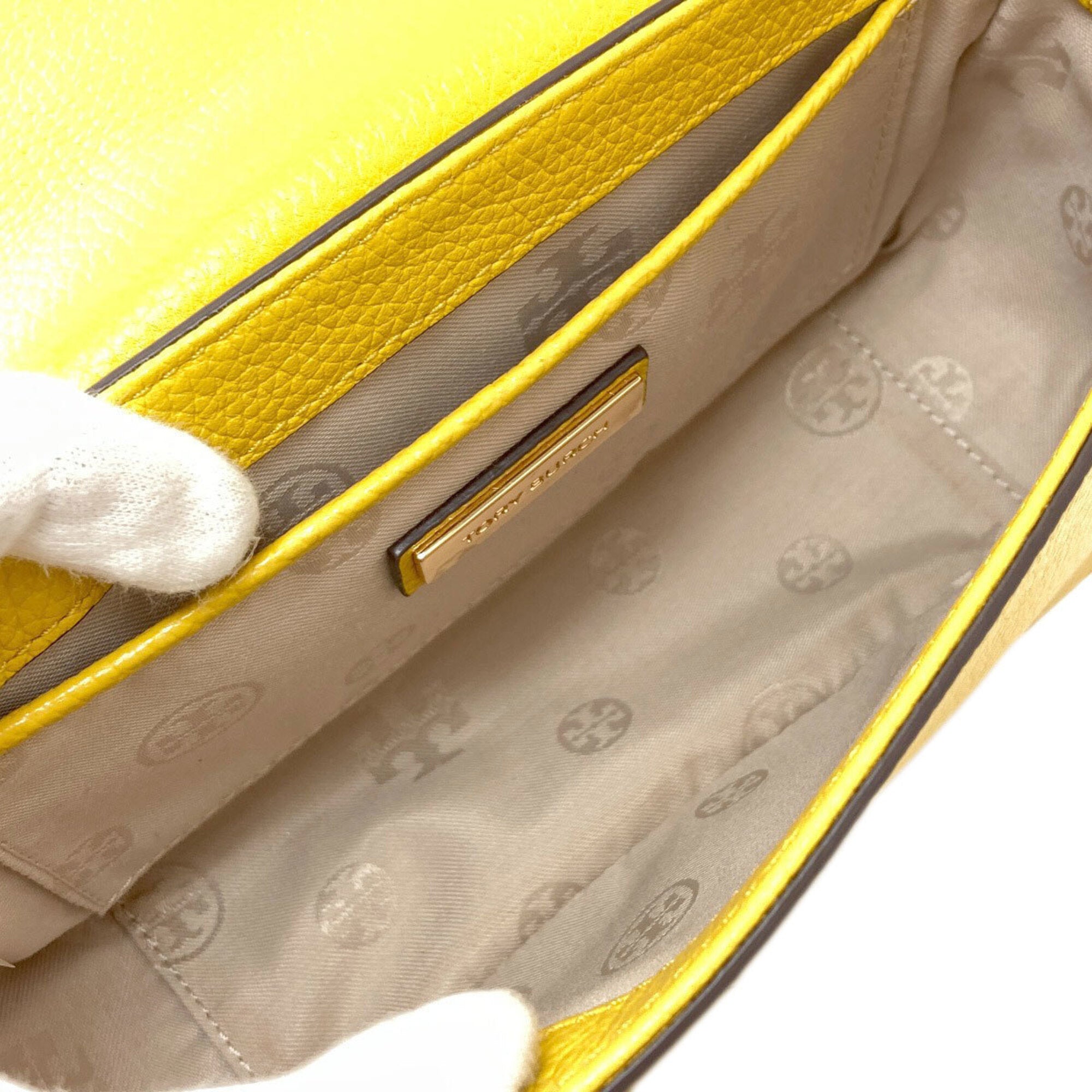 Tory Burch Yellow Leather Shoulder Bag (Pre-Owned)