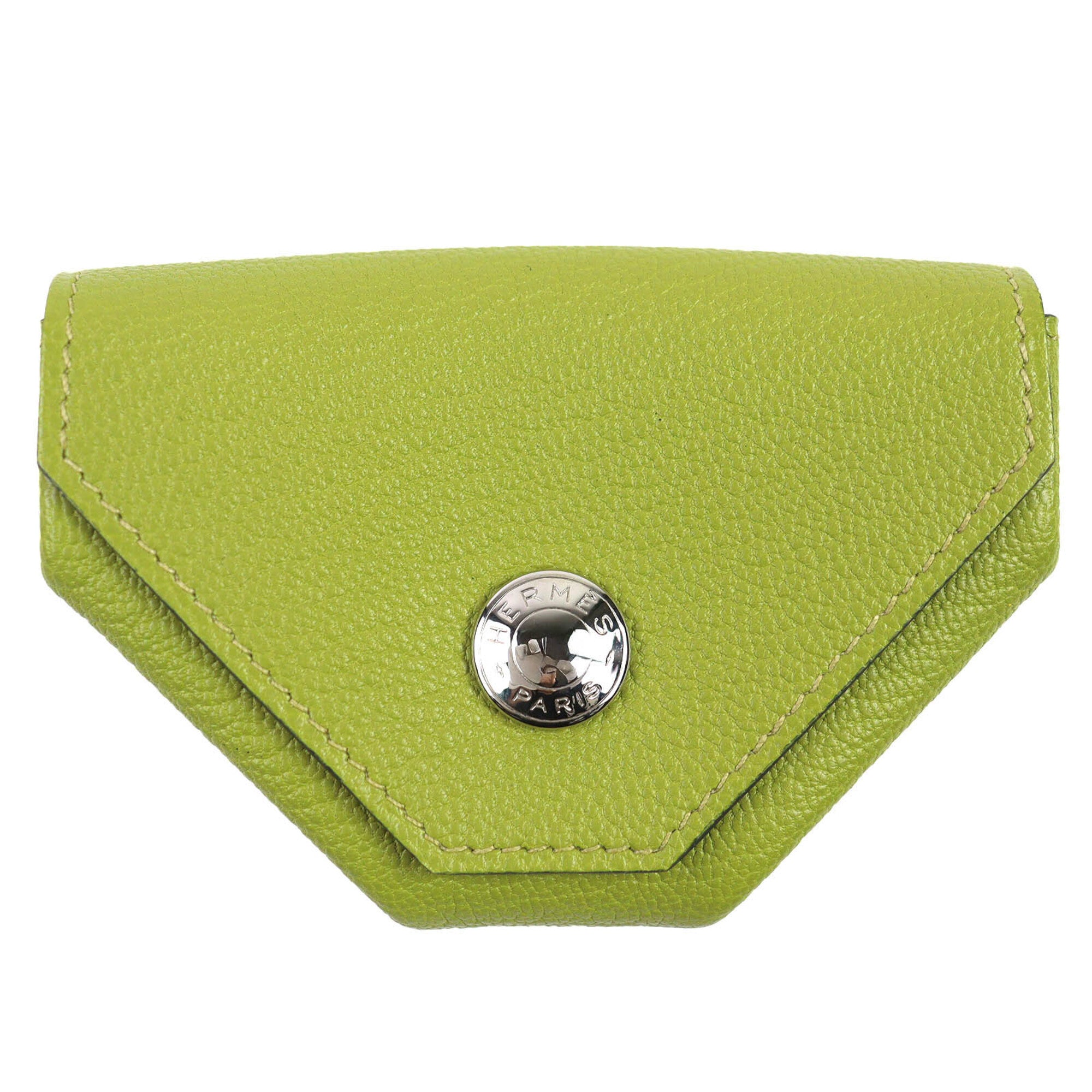 Hermes Anis Green Chevre Leather Coin Purse/Coin Case (Pre-Owned)
