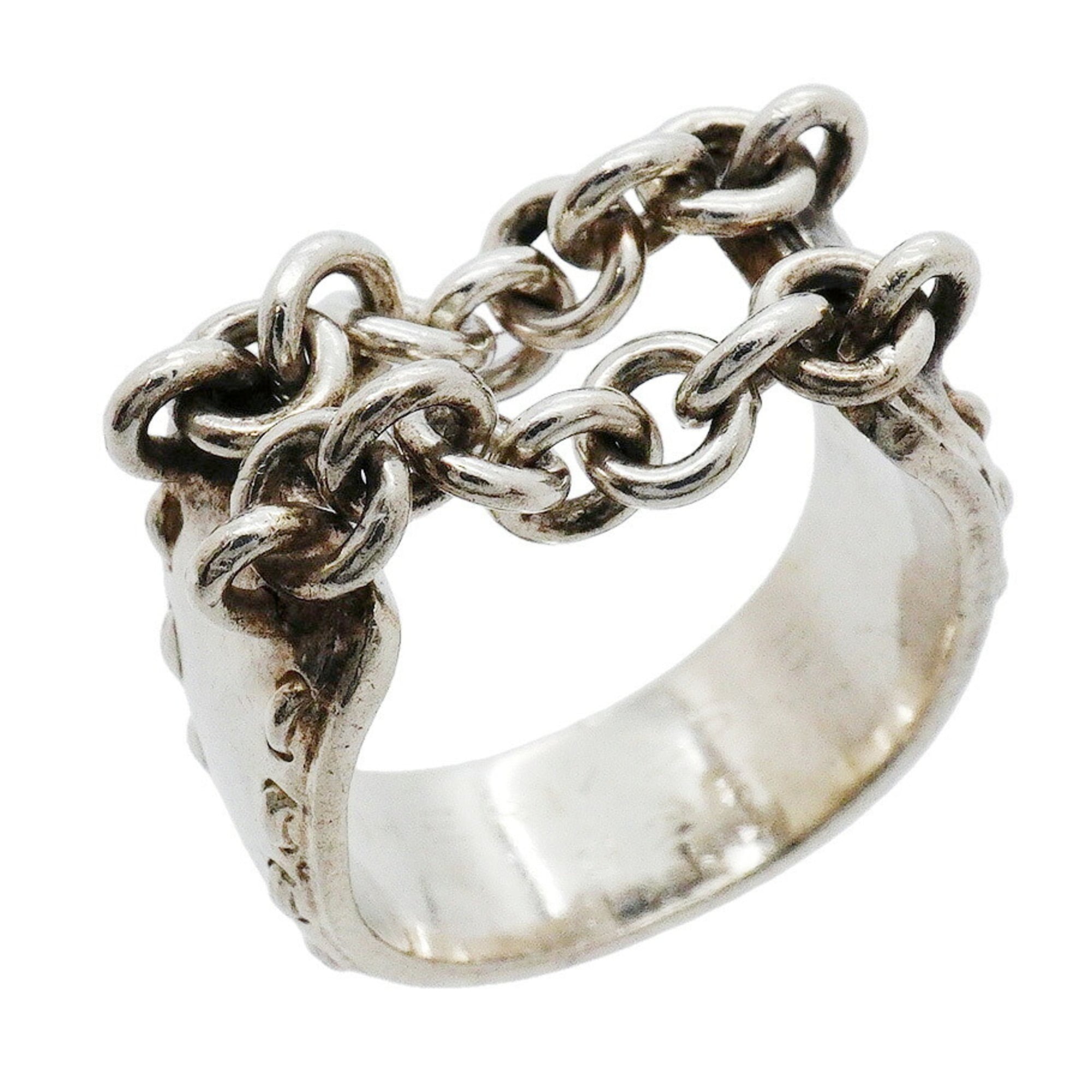 Hermes Silver 925 Band Ring (Pre-Owned)