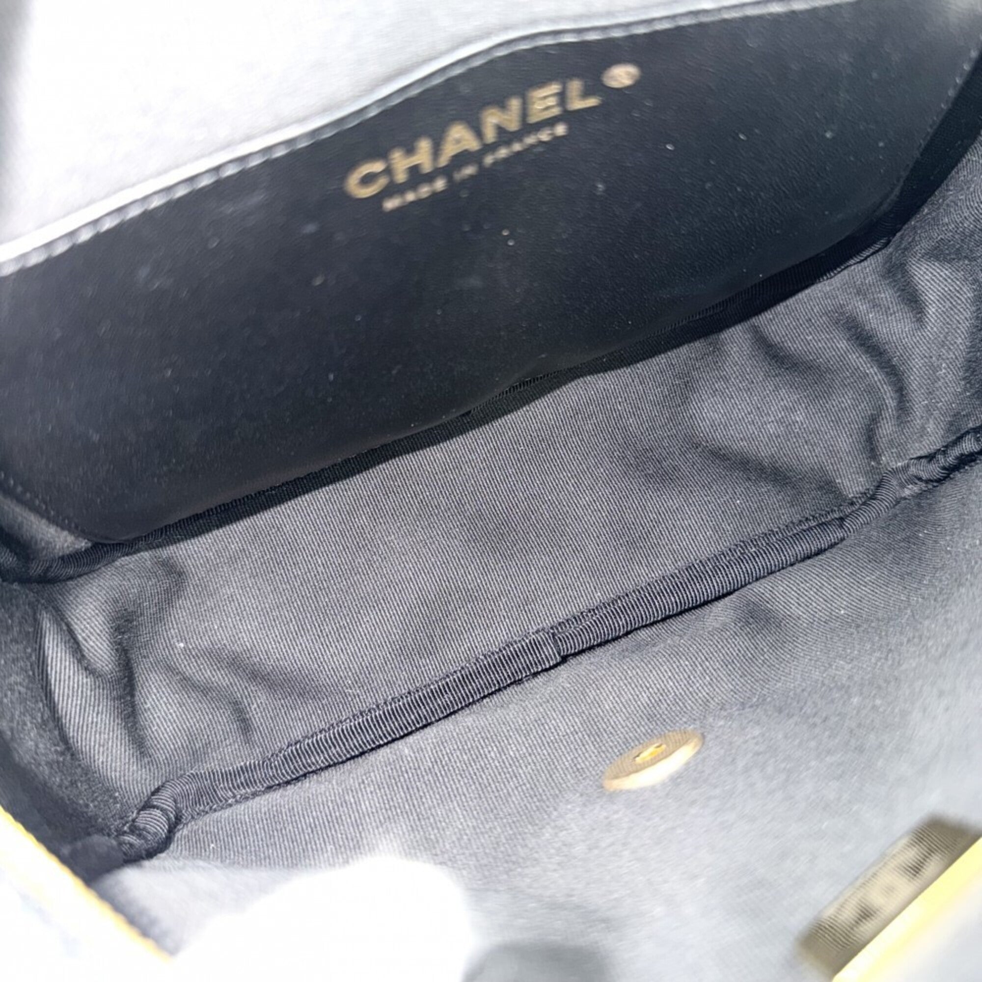 Chanel Black Gray Tweed Wool Shoulder Bag (Pre-Owned)