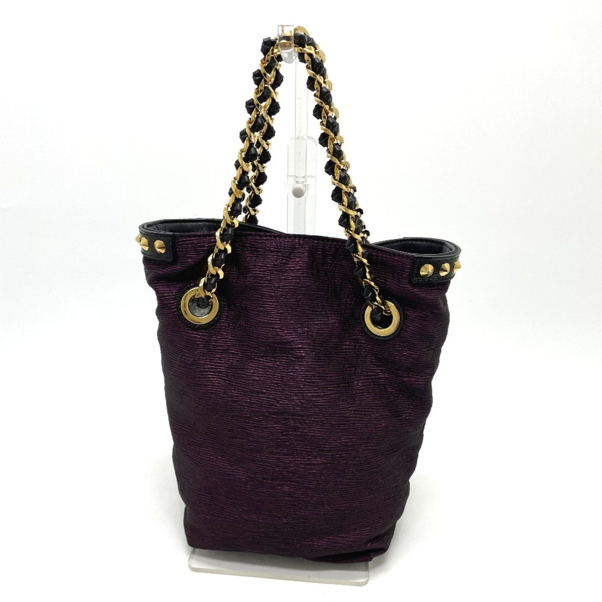 Louis Vuitton Black Purple Canvas Leather Handbag Tote Bag (Pre-Owned)