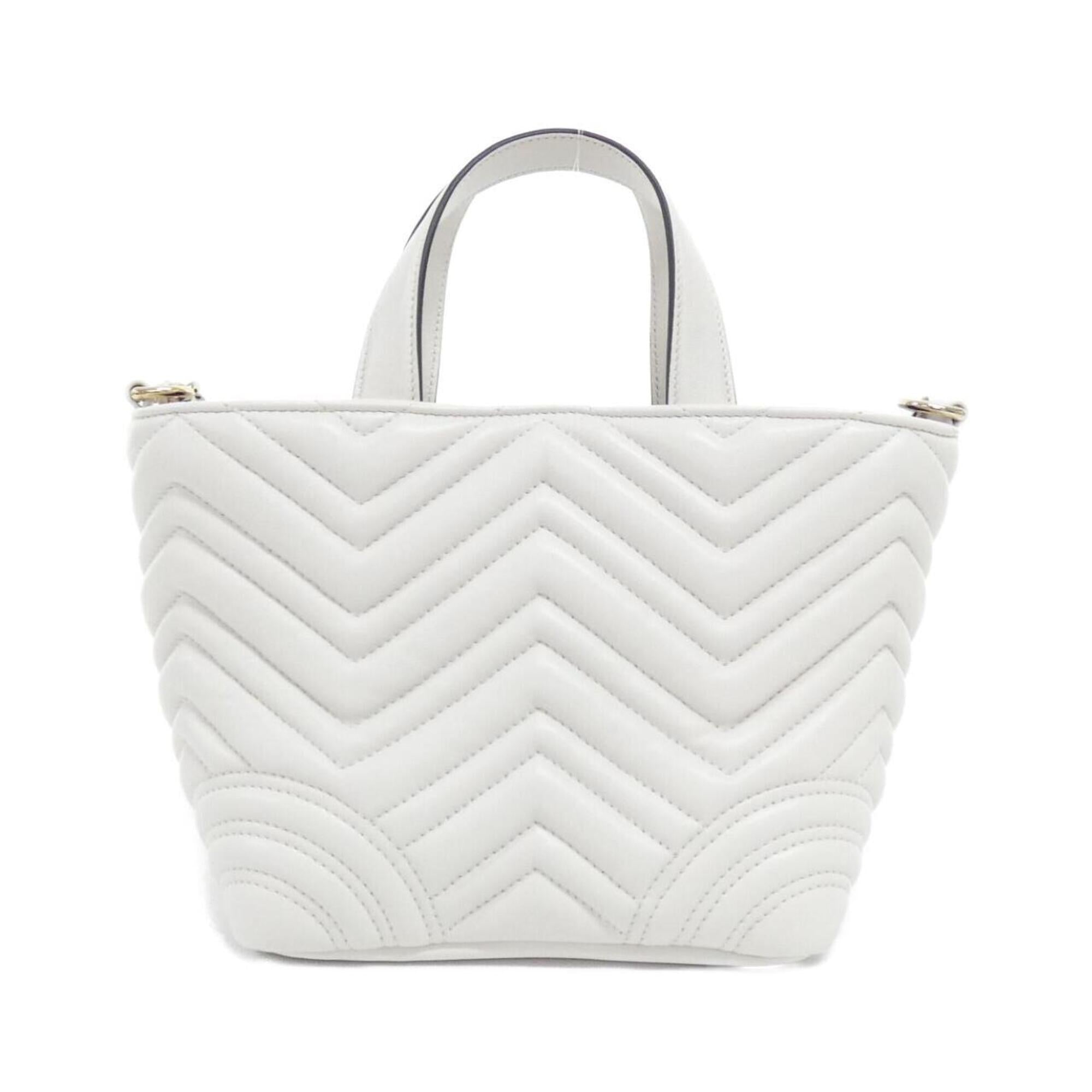 Gucci White Leather Handbag Tote Bag (Pre-Owned)