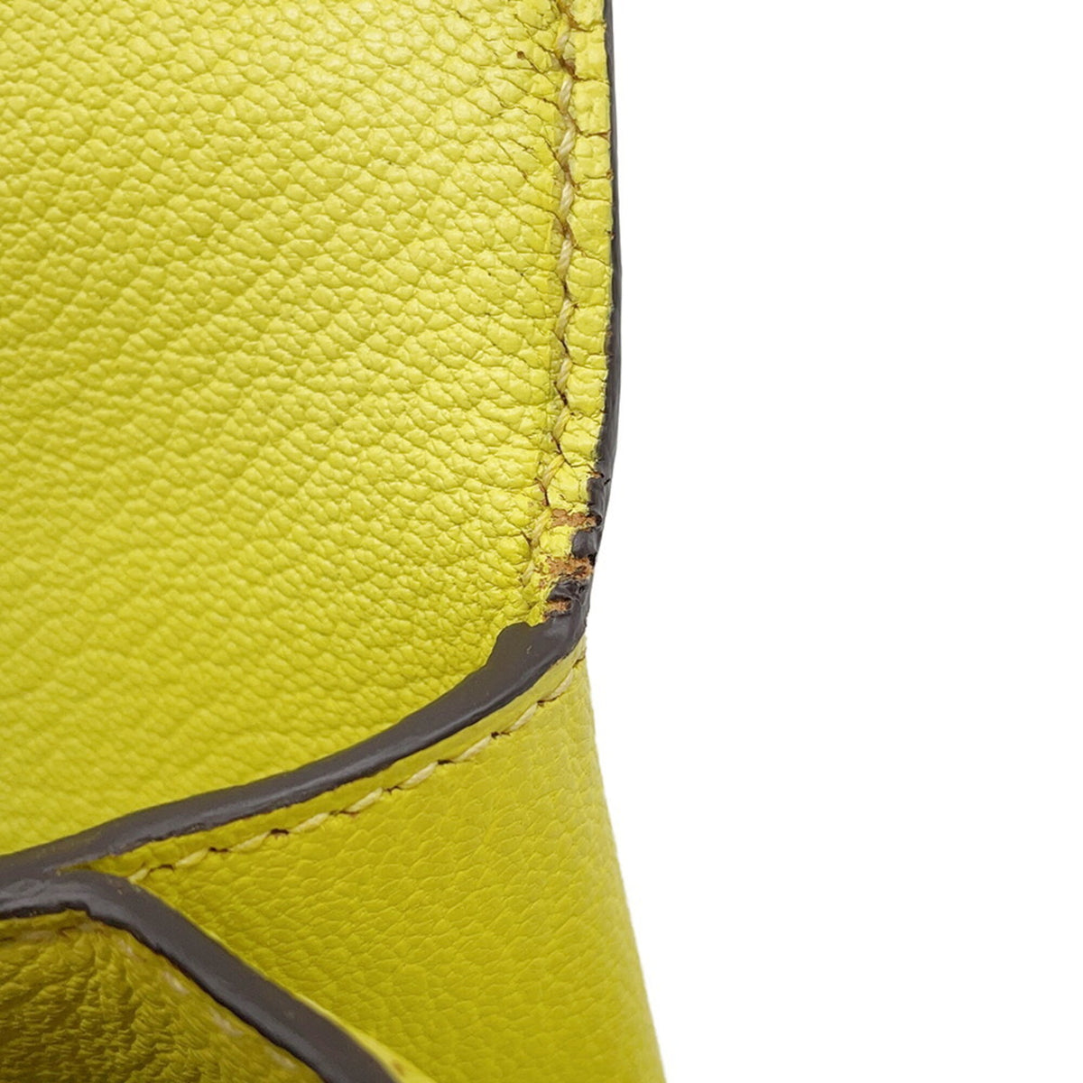 Hermes Lime Chevre Myzore Leather Clutch Bag Handbag (Pre-Owned)