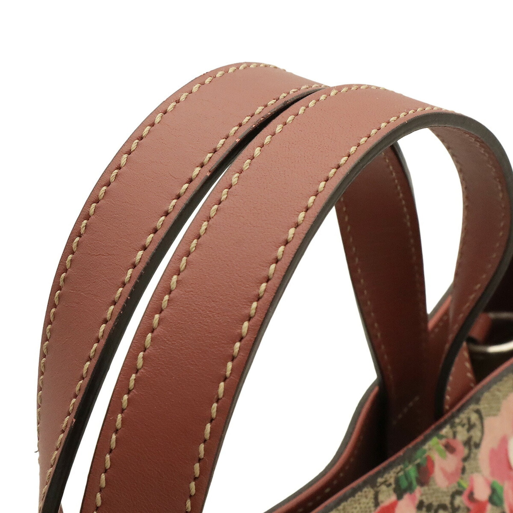 Gucci Beige Multi-Color Pink Gg Supreme Canvas Leather Shoulder Bag Tote Bag (Pre-Owned)