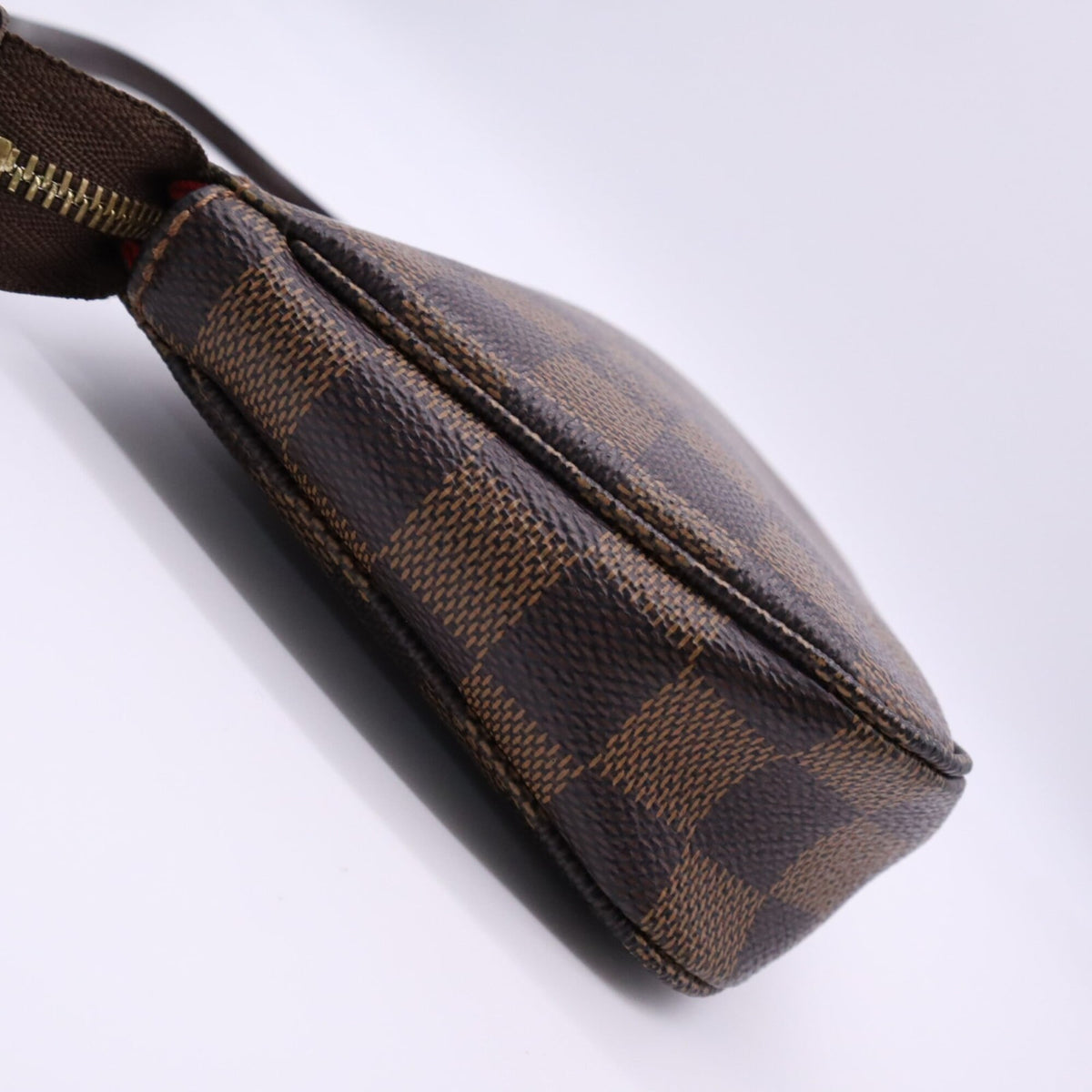 Louis Vuitton Beige Brown Red Color Coated Canvas Leather Handbag Pochette (Pre-Owned)