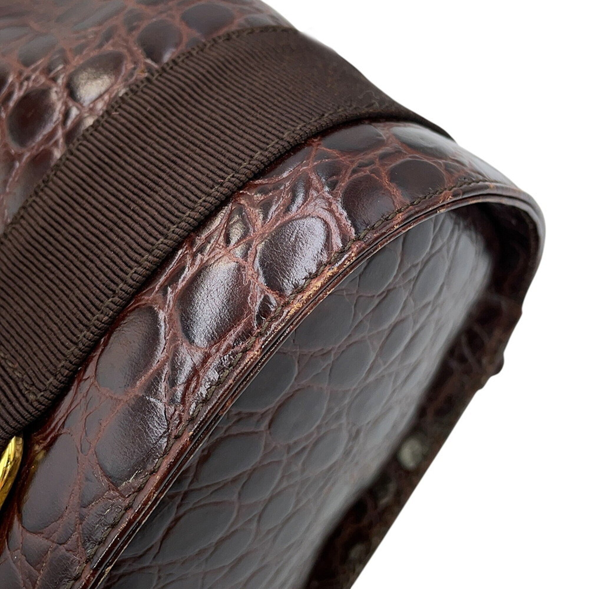 Salvatore Ferragamo Vara Brown Leather Handbag (Pre-Owned)