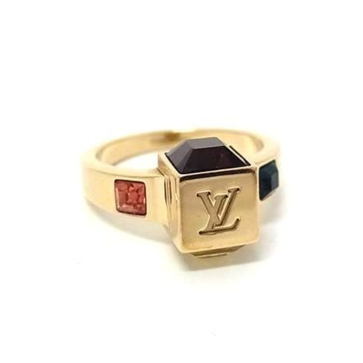 Louis Vuitton Gamble Gold Metal Band Ring (Pre-Owned)