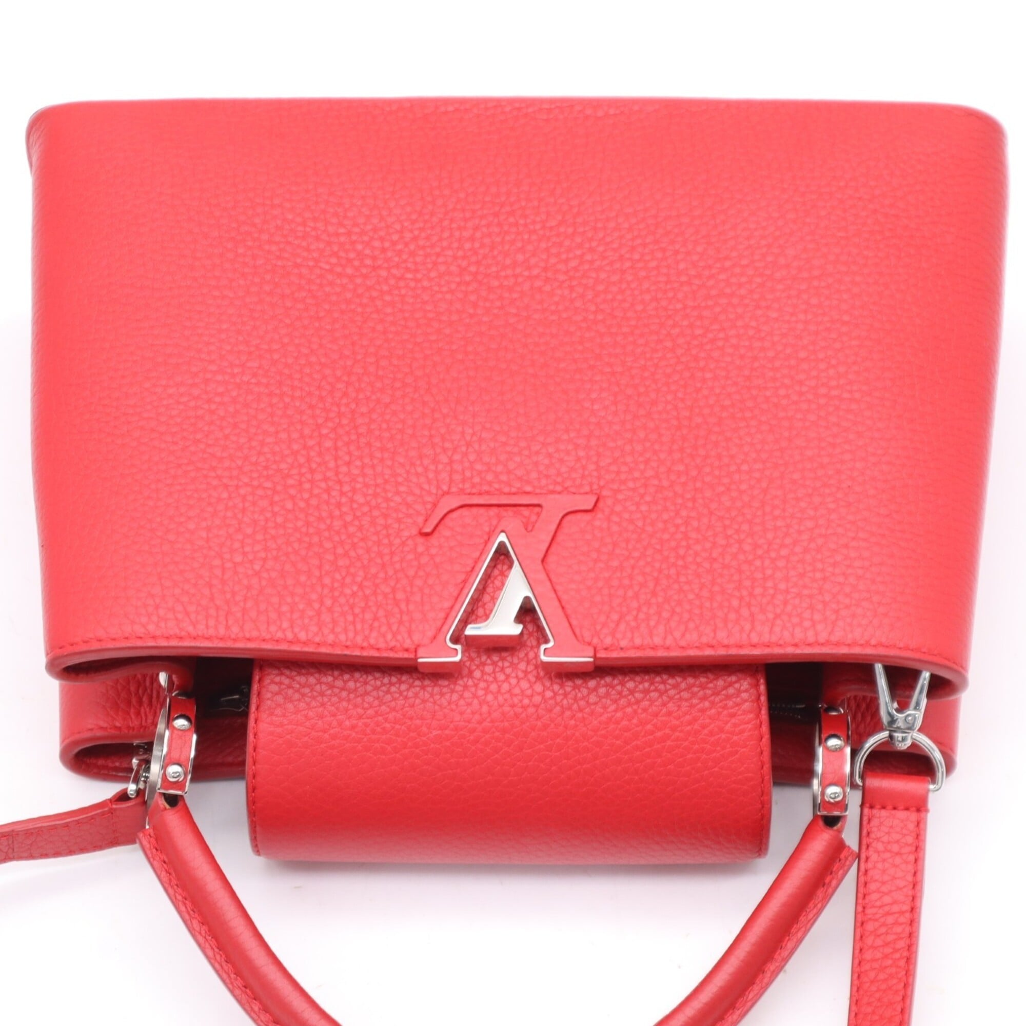 Louis Vuitton Red Color Leather Handbag Shoulder Bag (Pre-Owned)
