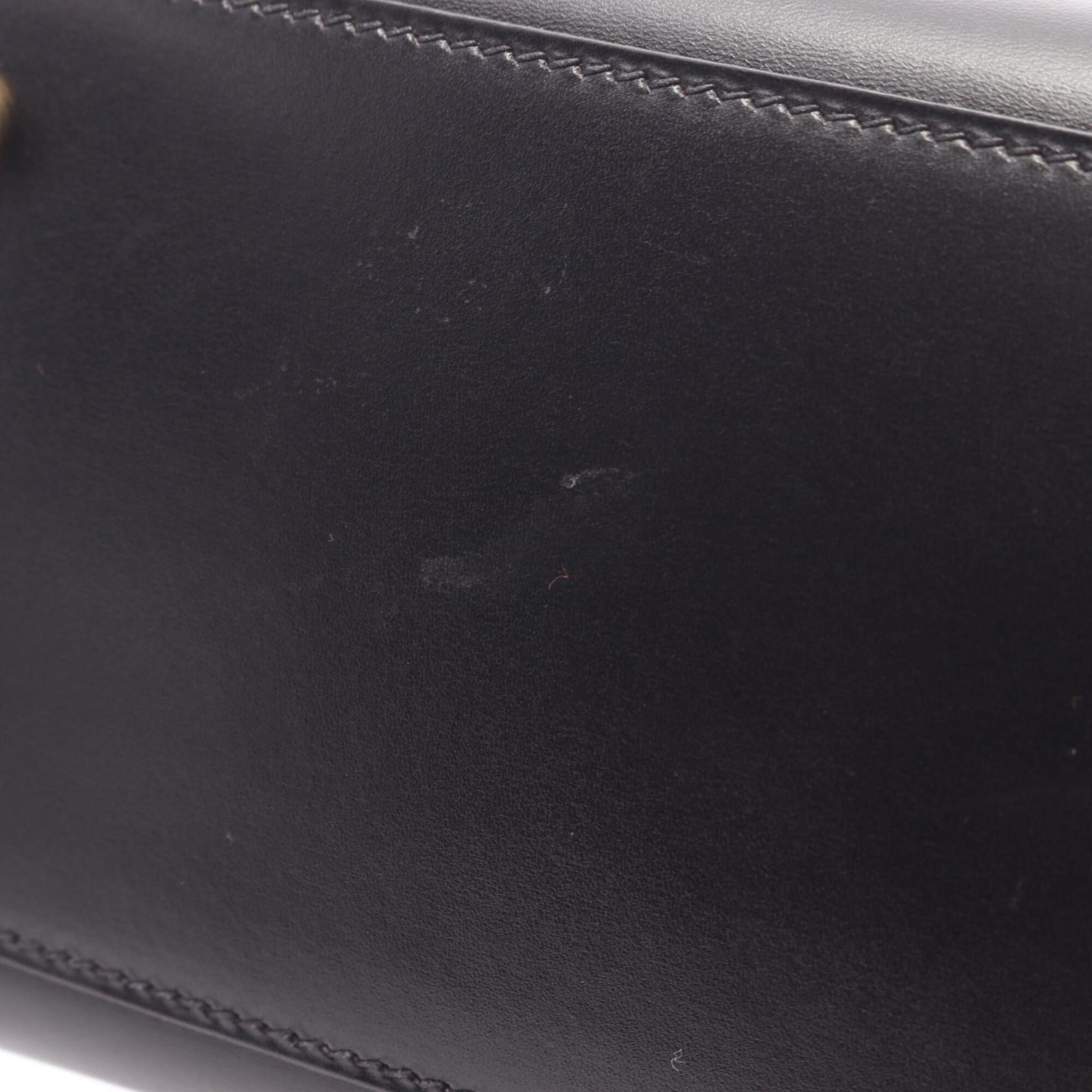 Hermes Black Box Calf Leather Leather Handbag Shoulder Bag (Pre-Owned)
