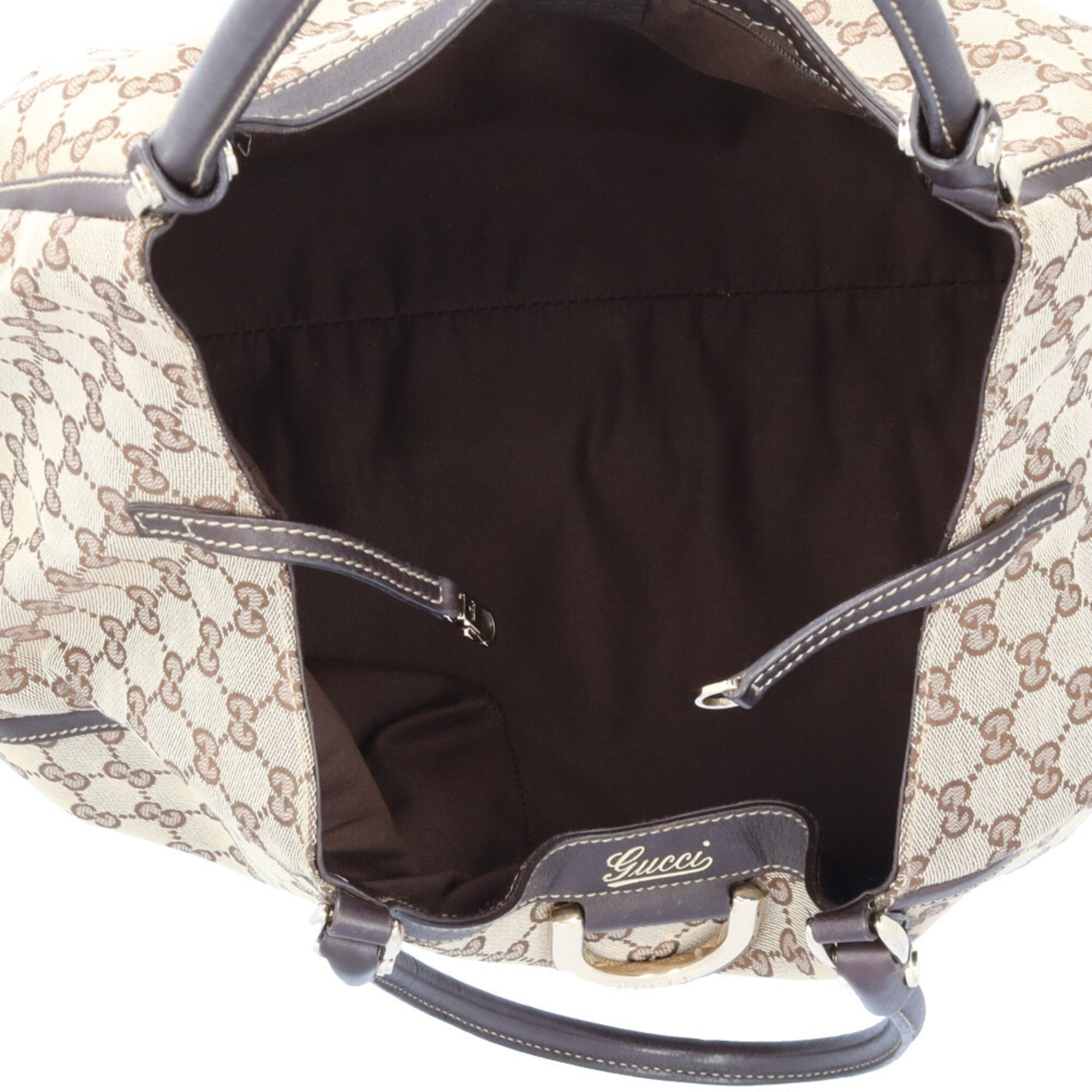 Gucci Abbey Brown Gg Canvas Tote Bag (Pre-Owned)