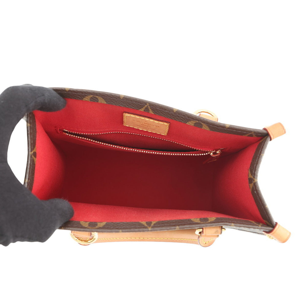 Louis Vuitton Brown Red Color Monogram Canvas Handbag Shoulder Bag (Pre-Owned)