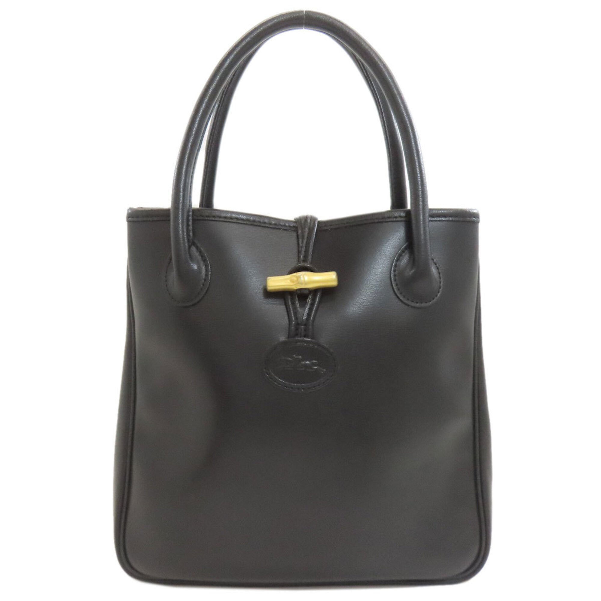 Longchamp Black Leather Handbag (Pre-Owned)