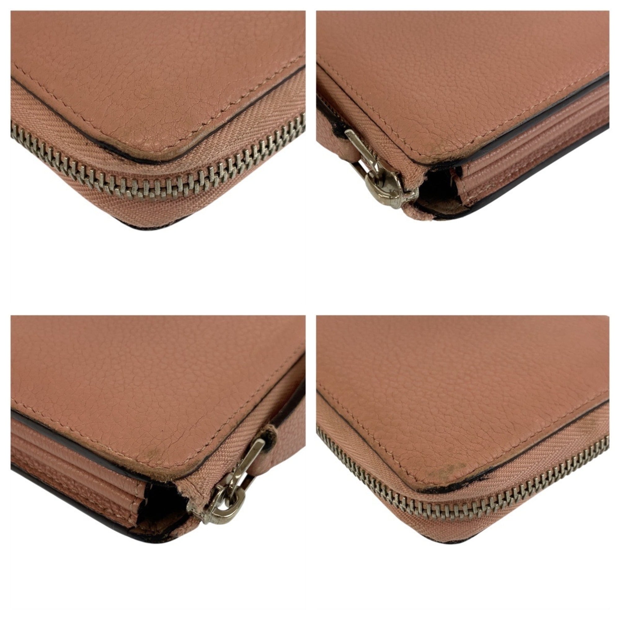 Louis Vuitton Grayish Magnolia Pink Leather Long Wallet (Bi-Fold) (Pre-Owned)
