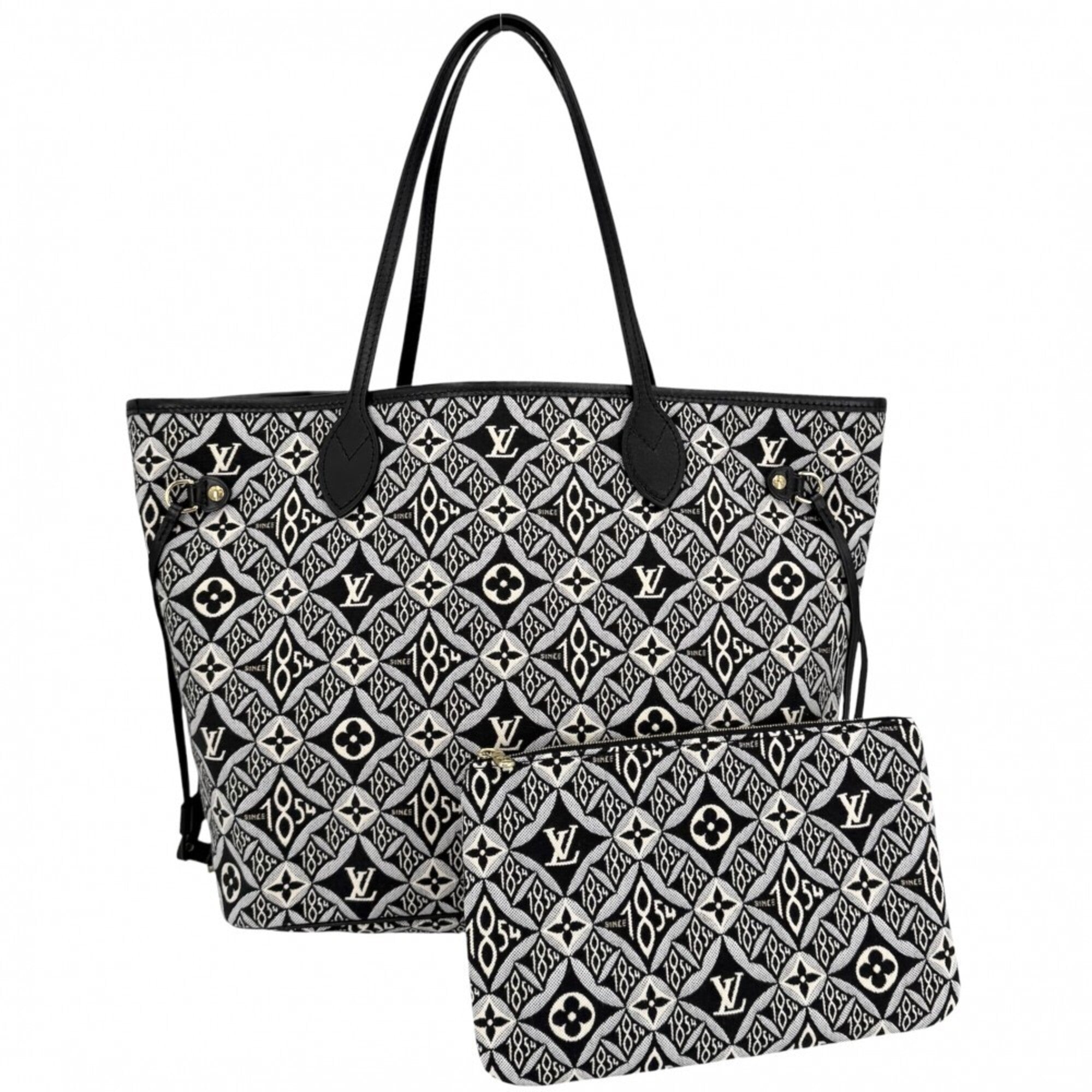 Louis Vuitton Black Canvas Leather Handbag Tote Bag (Pre-Owned)