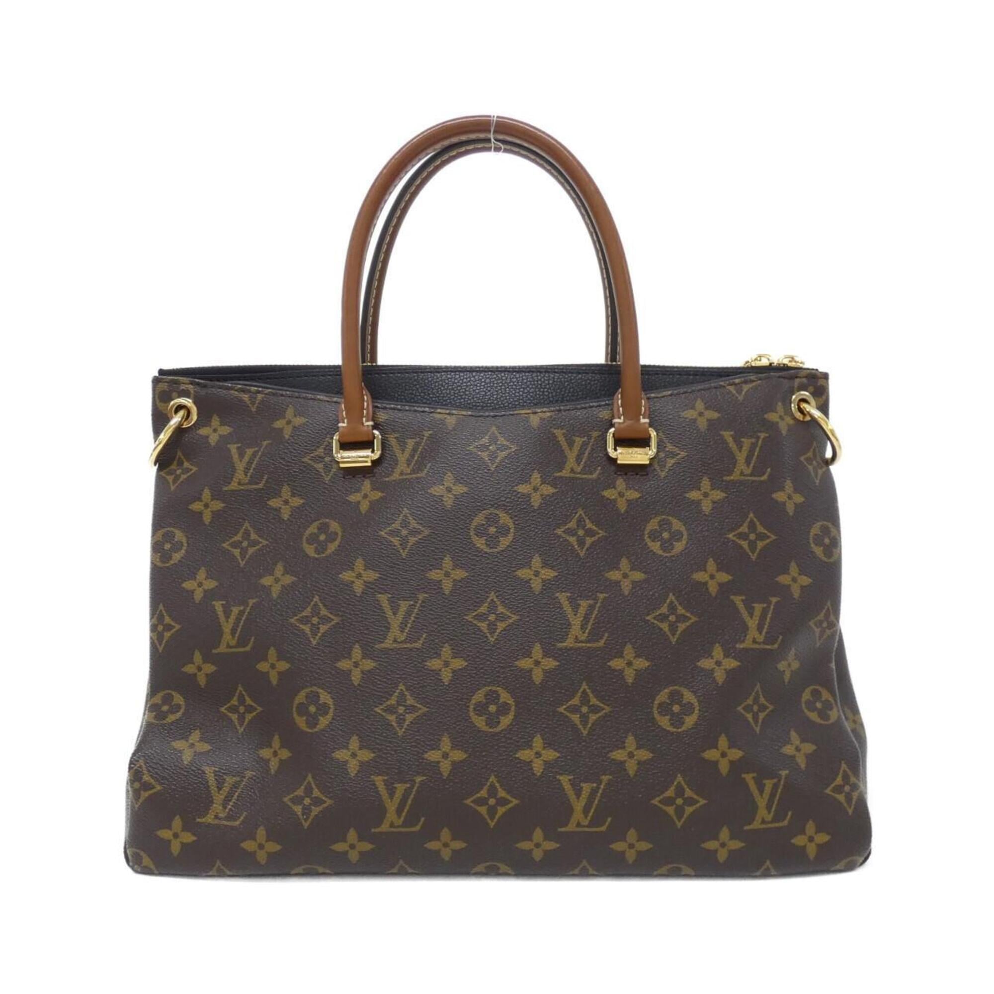 Louis Vuitton Black Marron Coated Canvas Leather Handbag (Pre-Owned)