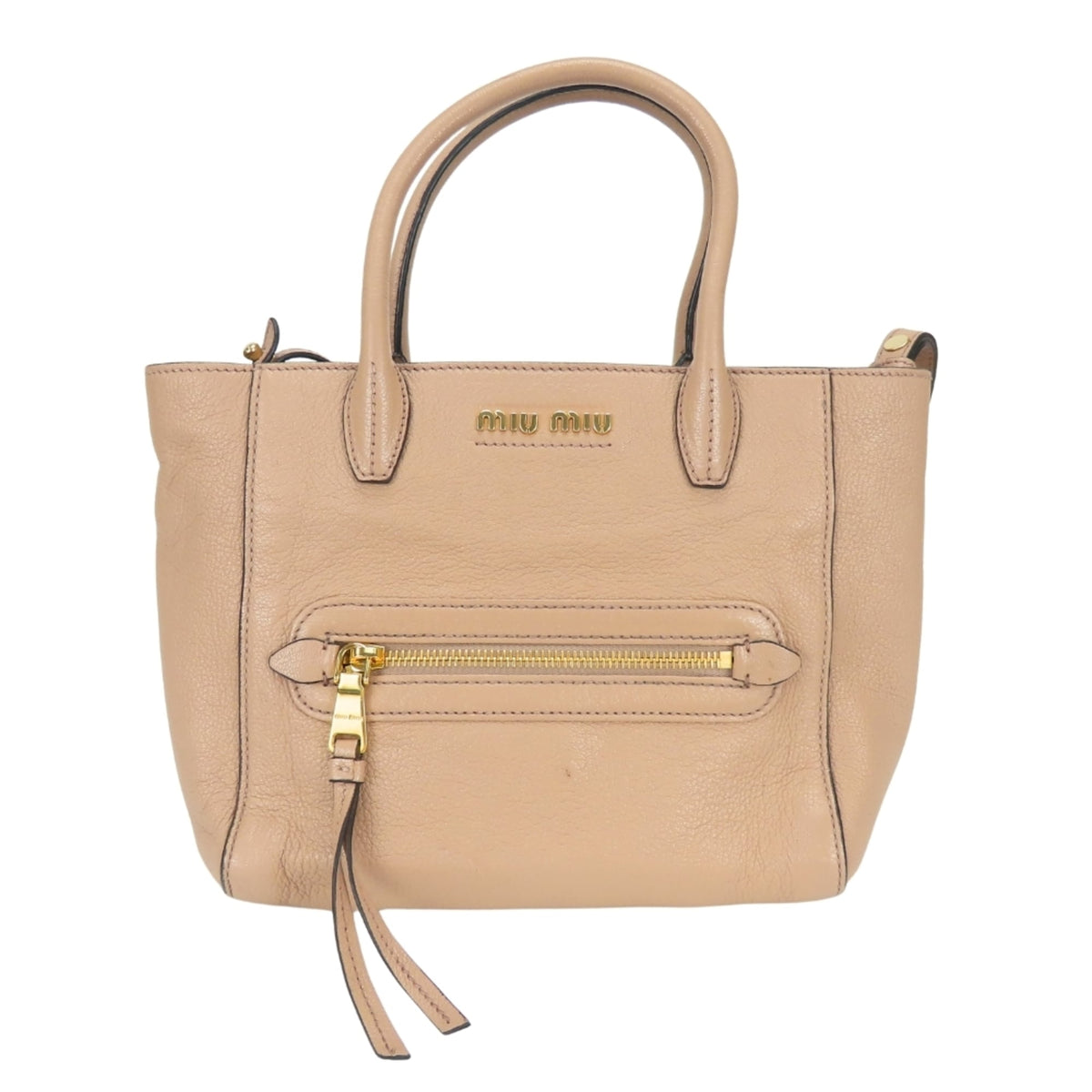 Miu Miu Pink Beige Leather Handbag (Pre-Owned)
