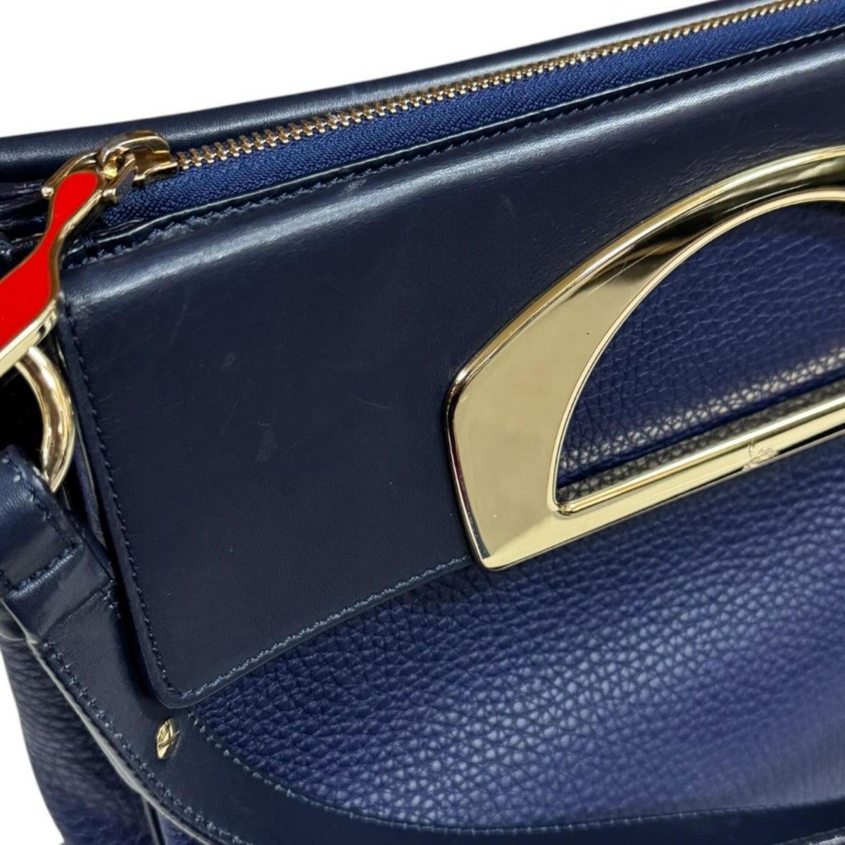Christian Louboutin Navy Leather Shoulder Bag (Pre-Owned)