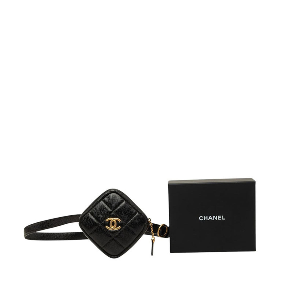Chanel Black Grained Calfskin Fanny Pack (Pre-Owned)