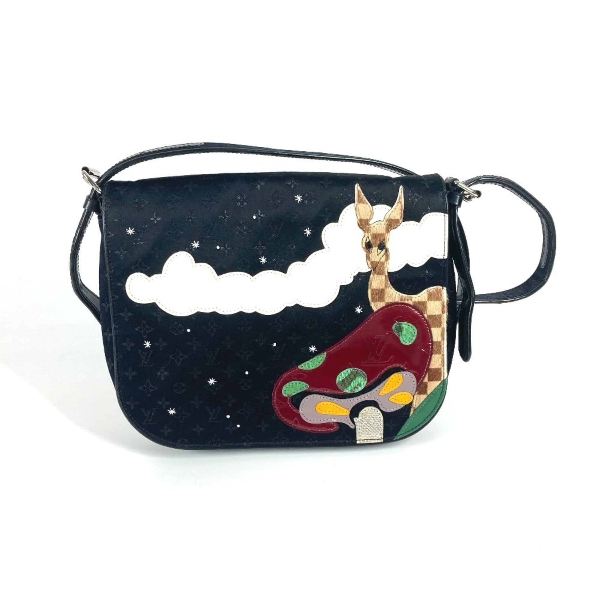 Louis Vuitton Monogram Satin Black Monogram Satin Pochette Shoulder Bag (Pre-Owned)
