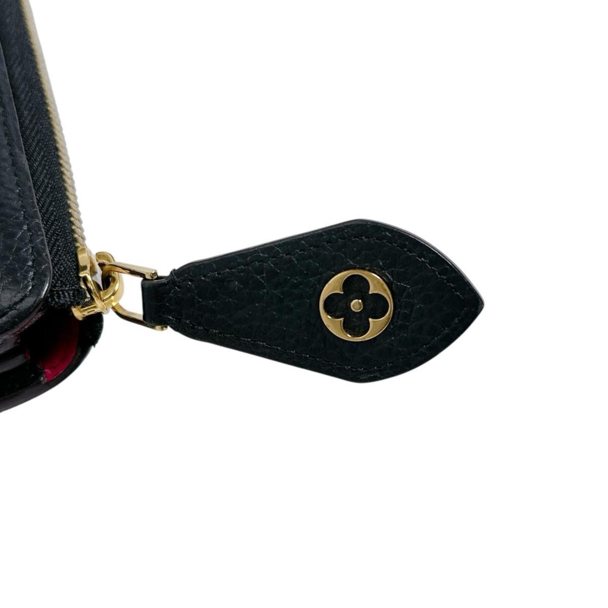 Louis Vuitton Black Noir Leather Long Wallet (Bi-Fold) (Pre-Owned)