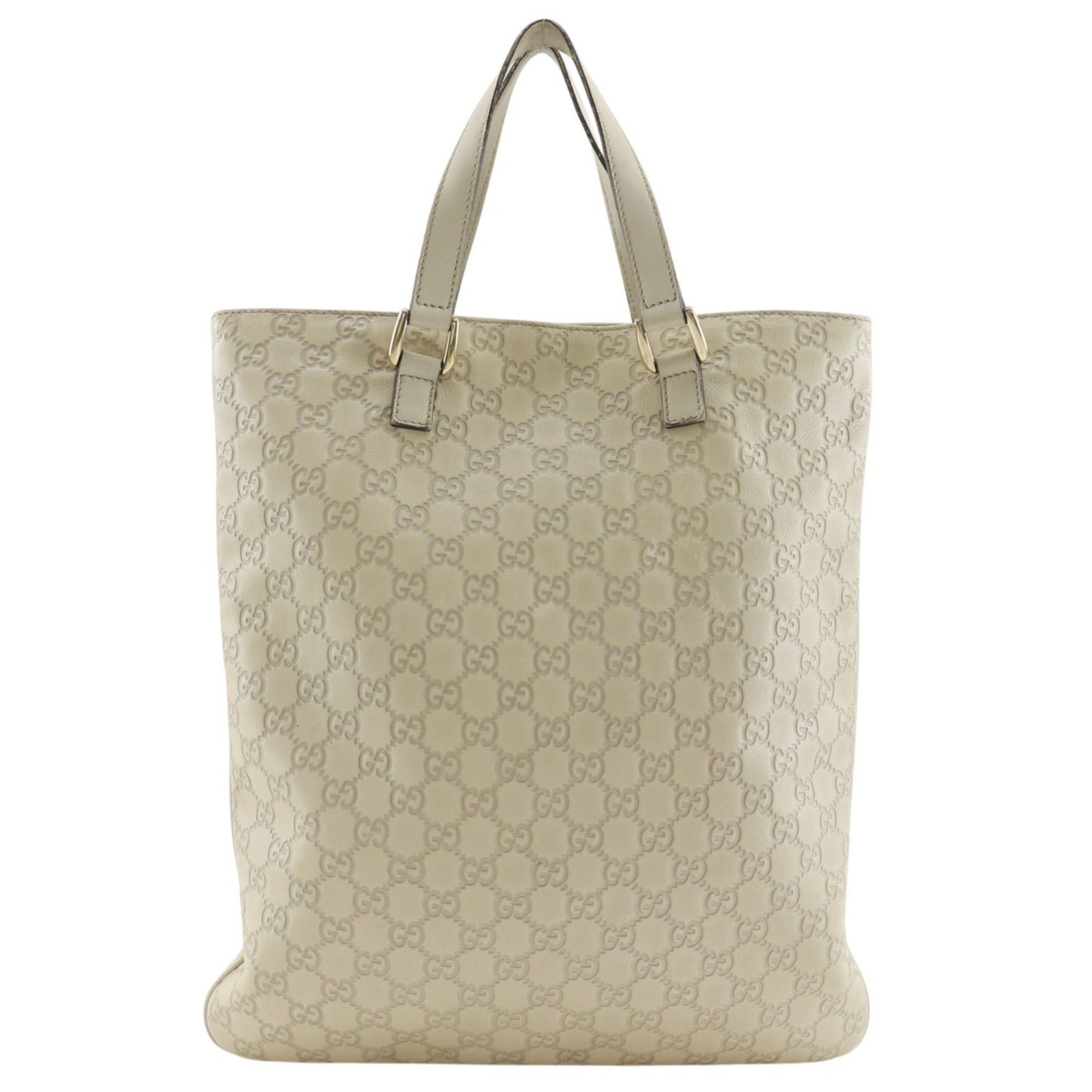 Gucci Off-White Leather Handbag Tote Bag (Pre-Owned)