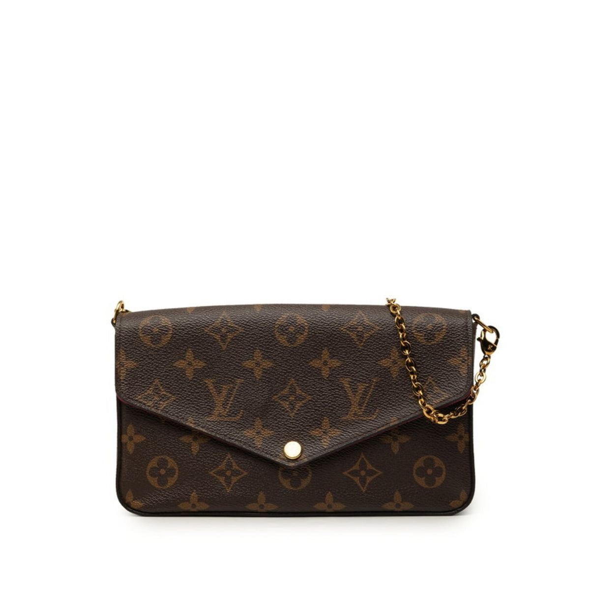 Louis Vuitton Brown Fuchsia Monogram White Monogram Pochette Shoulder Bag (Pre-Owned)