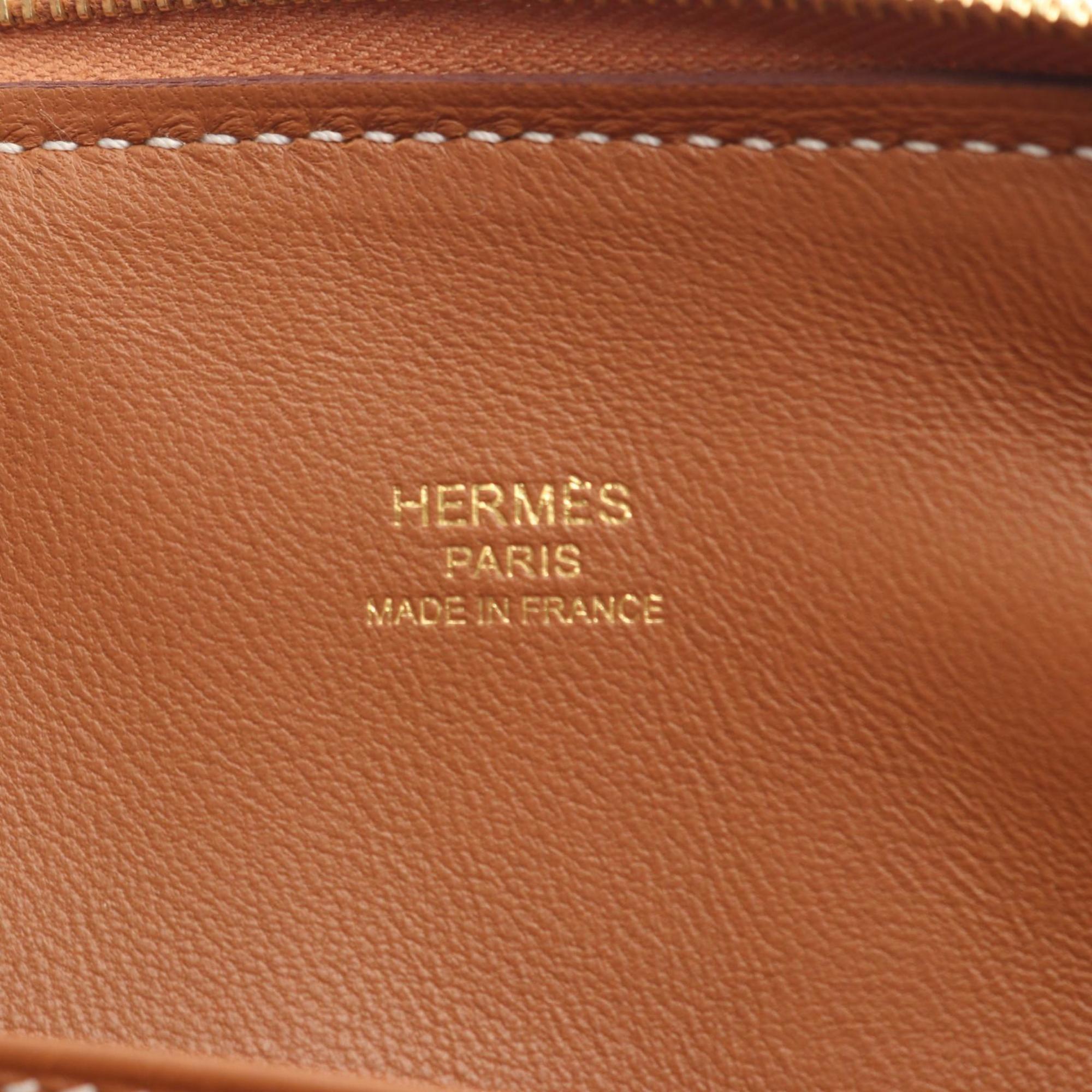 Hermes Brown Gold Brown Leather Handbag (Pre-Owned)