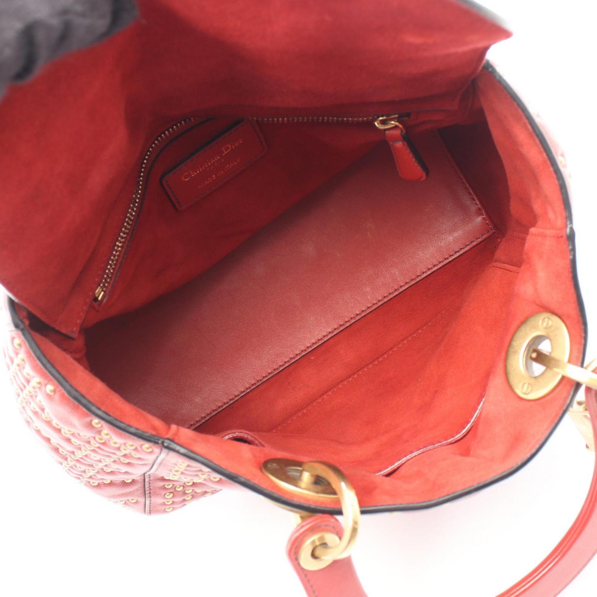 Christian Dior Bordeaux Leather Handbag (Pre-Owned)
