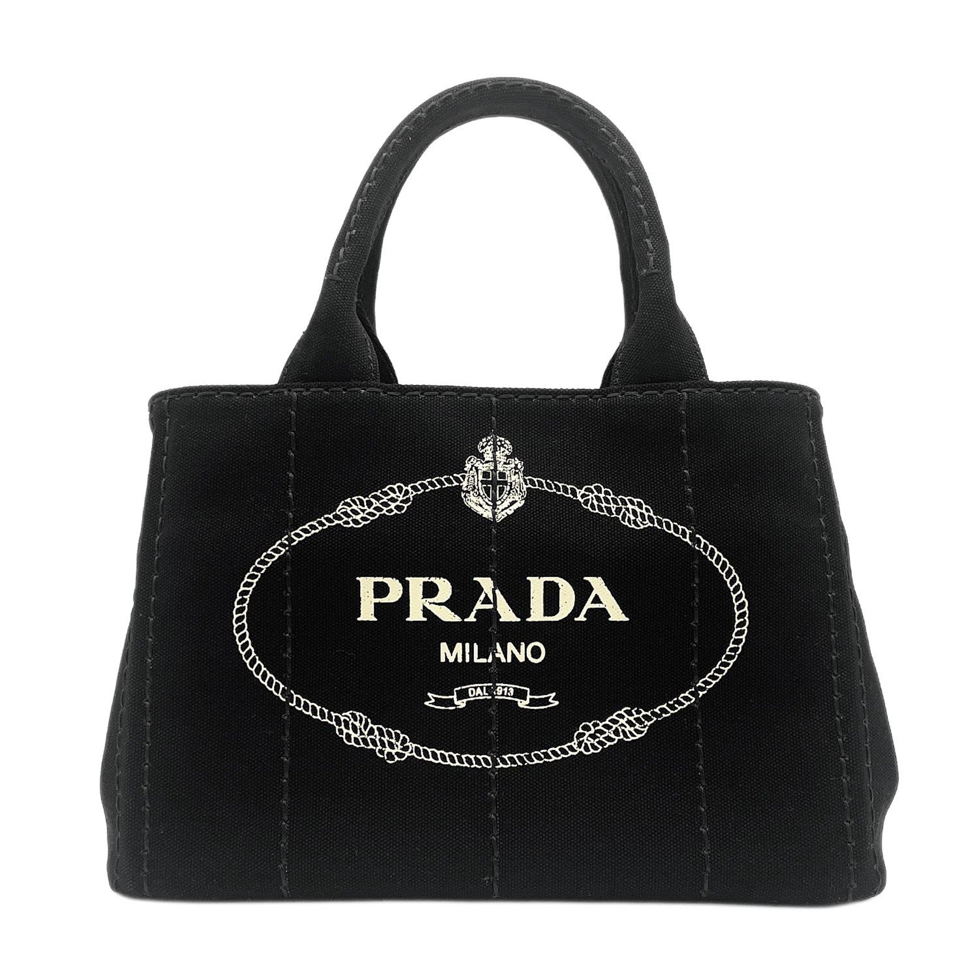 Prada Black Talco Canvas Tote Bag (Pre-Owned)