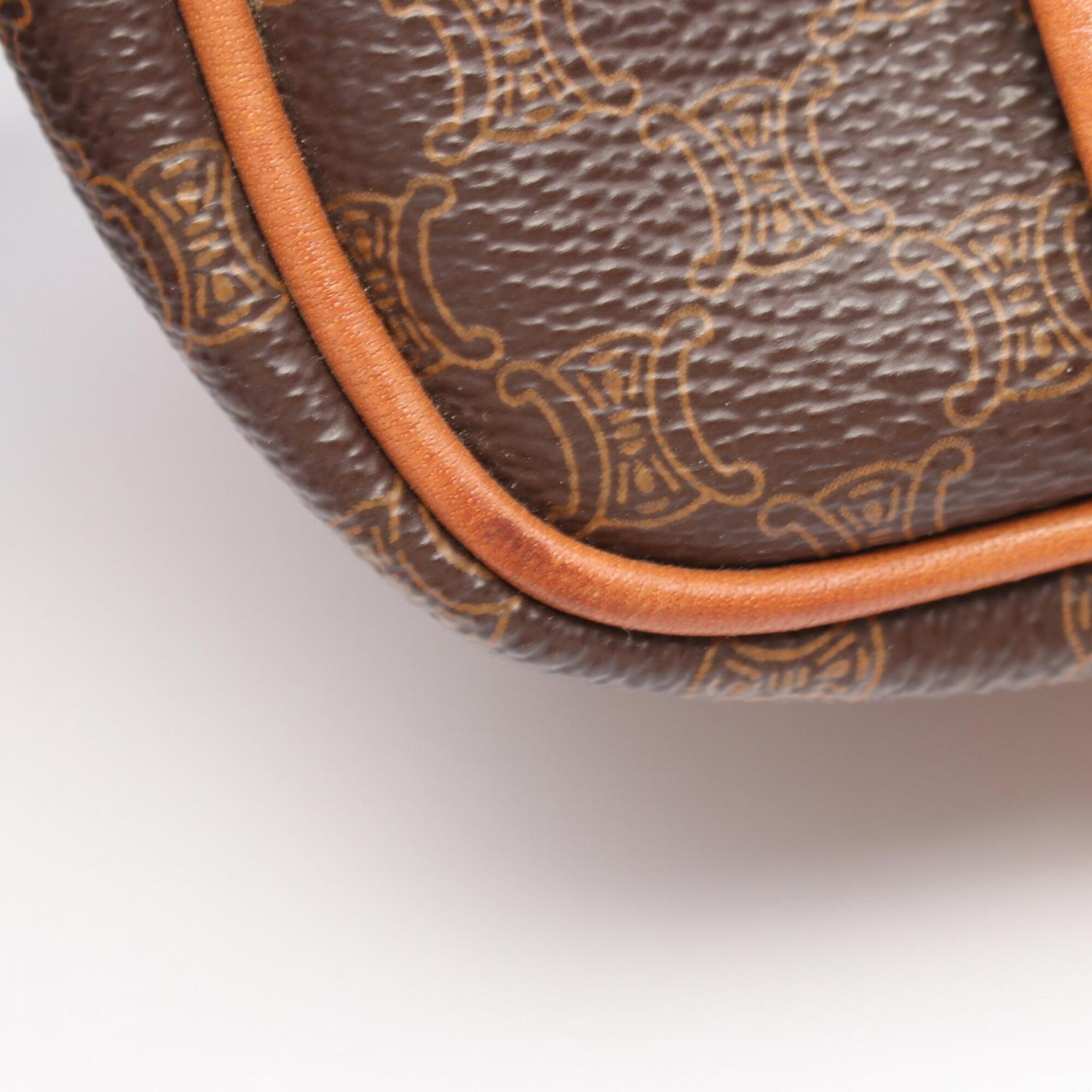 Celine Brown Coated Canvas Pvc Leather Handbag Shoulder Bag (Pre-Owned)