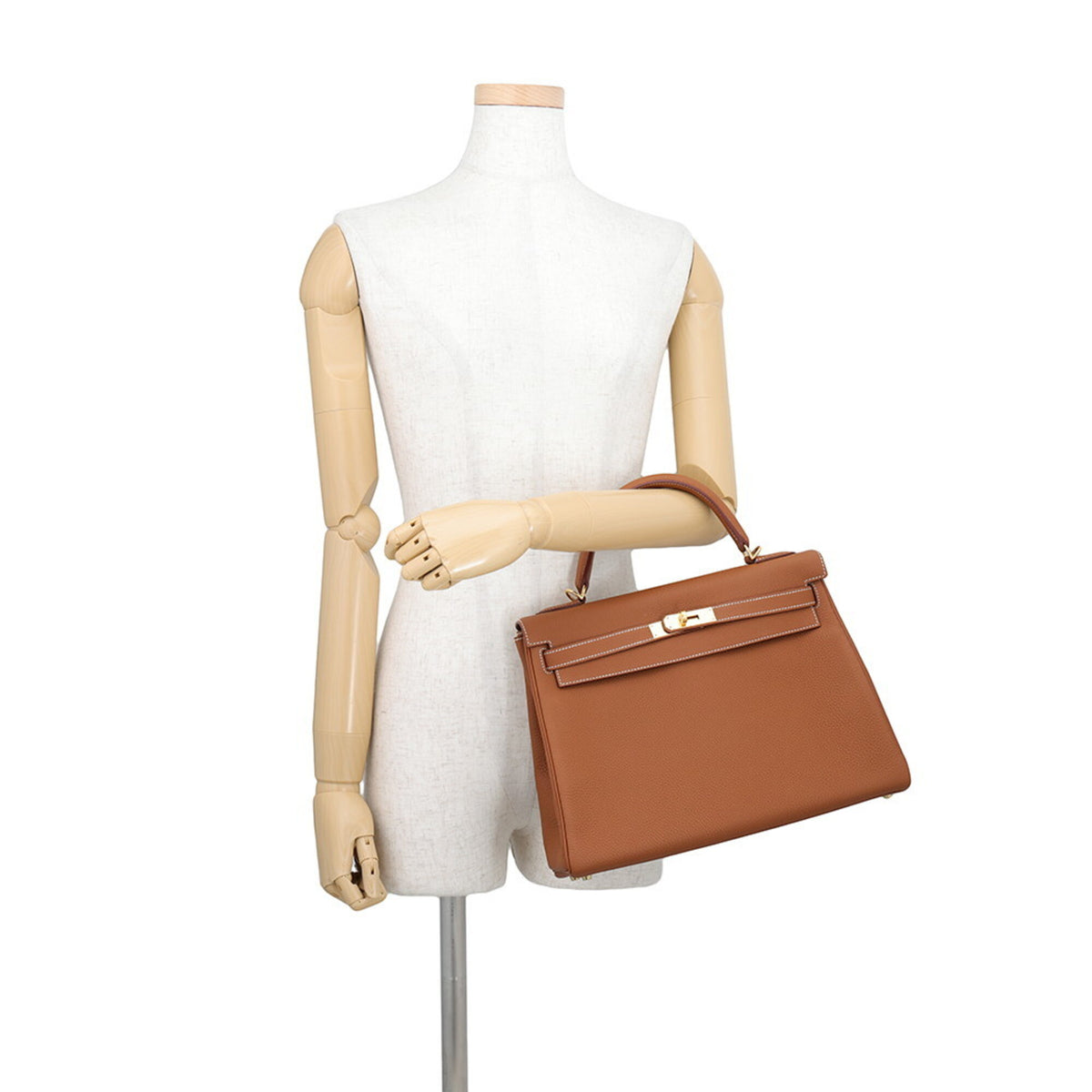 Hermes Gold Togo Leather Handbag (Pre-Owned)