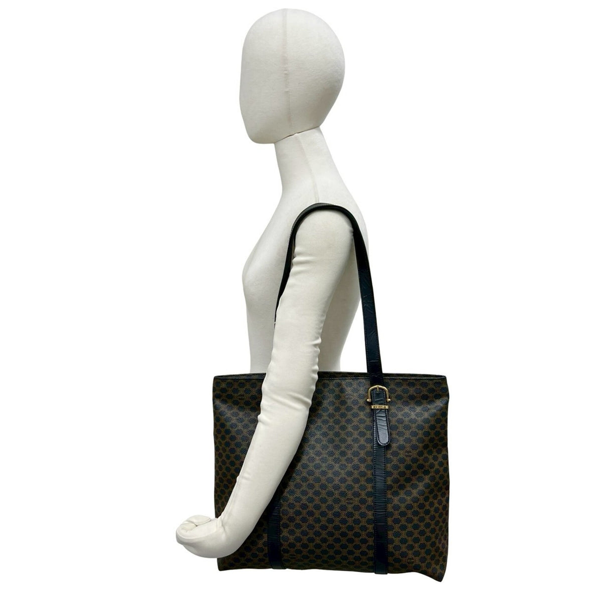 Celine Black Brown Leather Pvc Handbag Tote Bag (Pre-Owned)