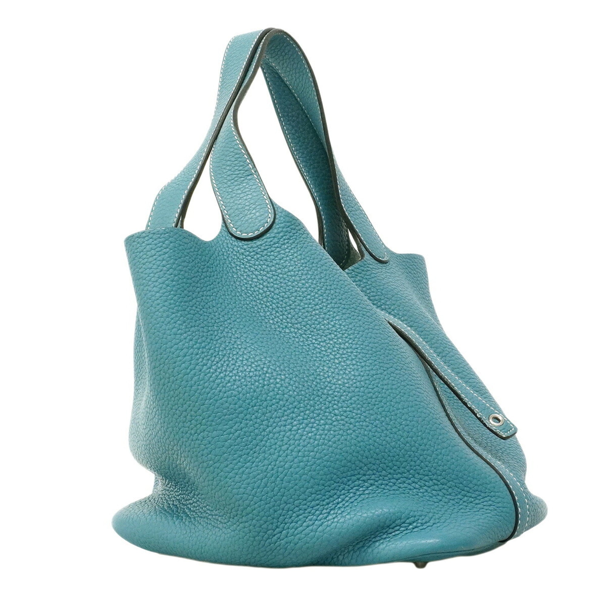 Hermes Blue Jean Taurillon Clemence Leather Handbag (Pre-Owned)
