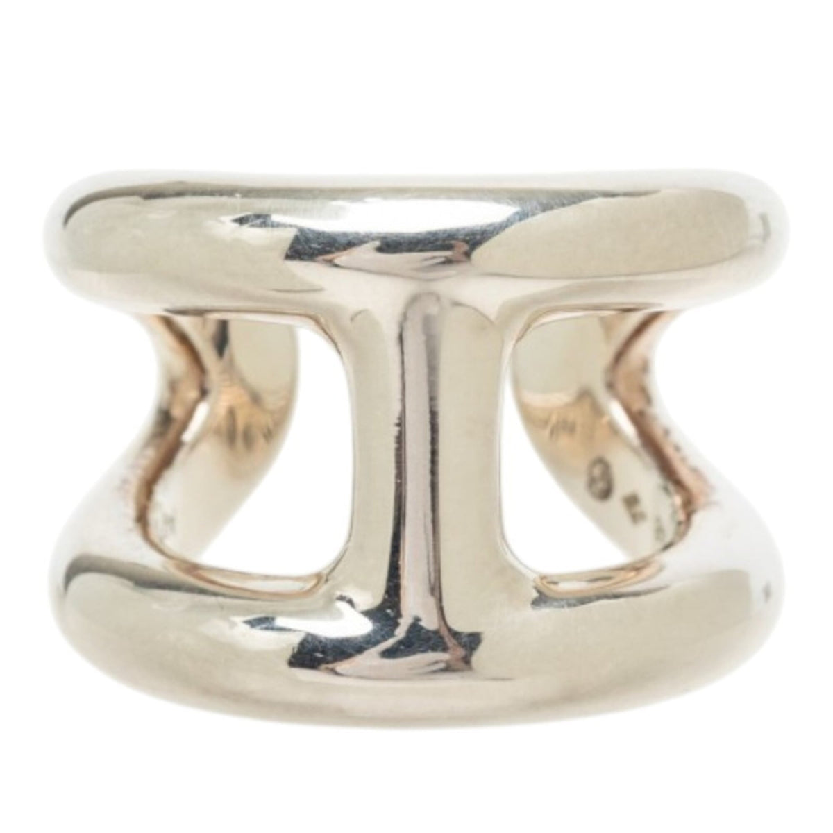 Hermes Silver Silver 925 Band Ring (Pre-Owned)