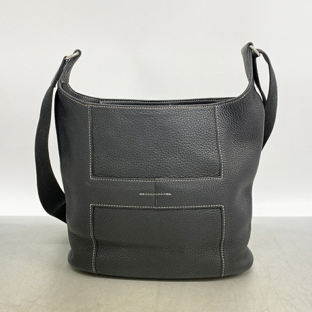 Hermes Black Taurillon Clemence Leather Shoulder Bag (Pre-Owned)
