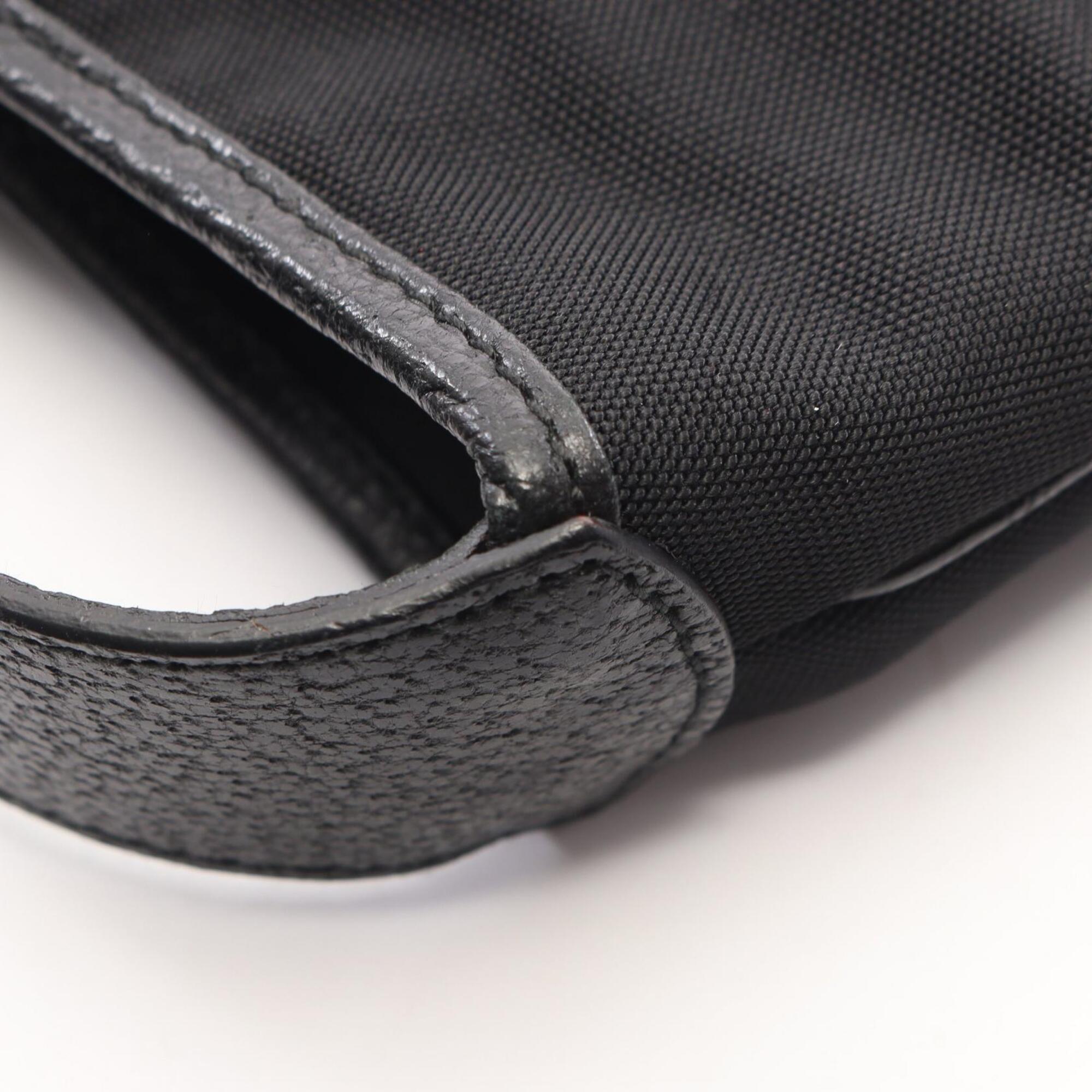Gucci Black Canvas Leather Shoulder Bag (Pre-Owned)