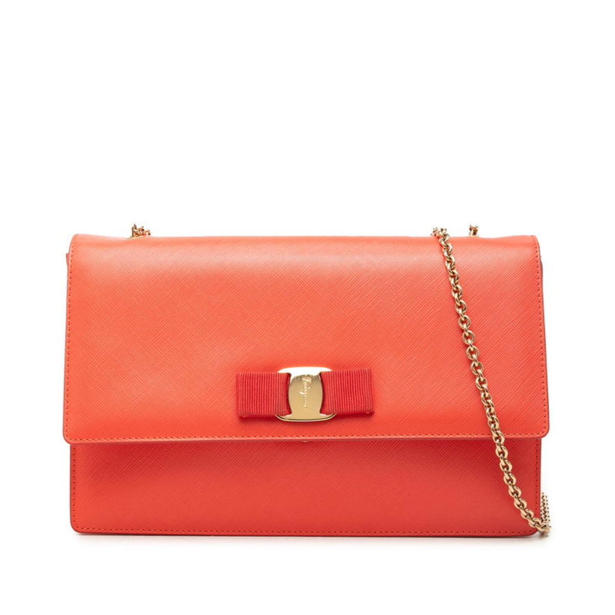 Salvatore Ferragamo Orange Leather Shoulder Bag (Pre-Owned)