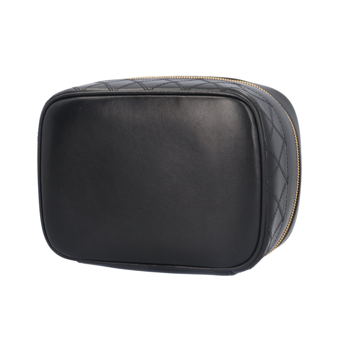 Chanel Black Leather Handbag Vanity Bag (Pre-Owned)