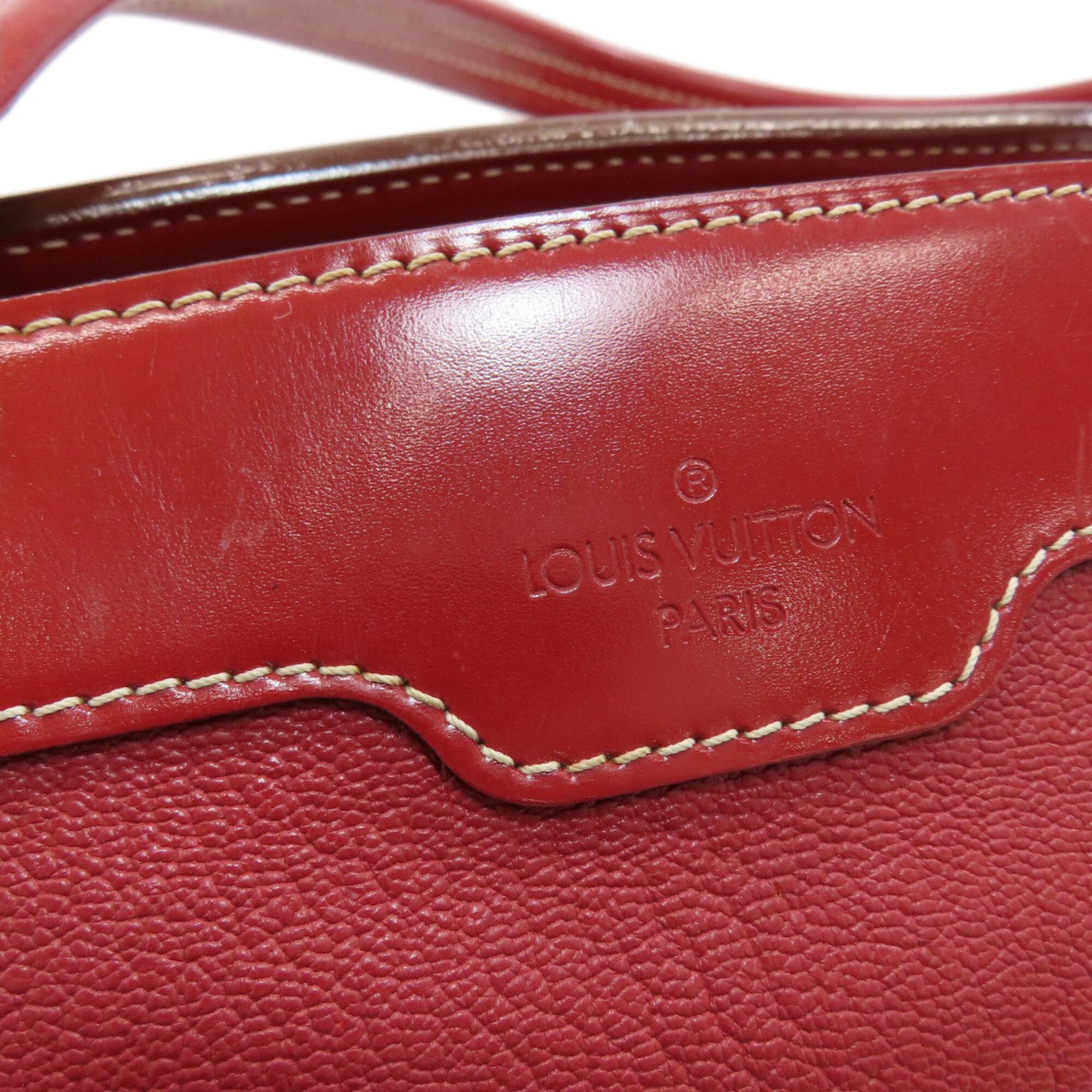 Louis Vuitton Red Color Suhali Leather Tote Bag (Pre-Owned)