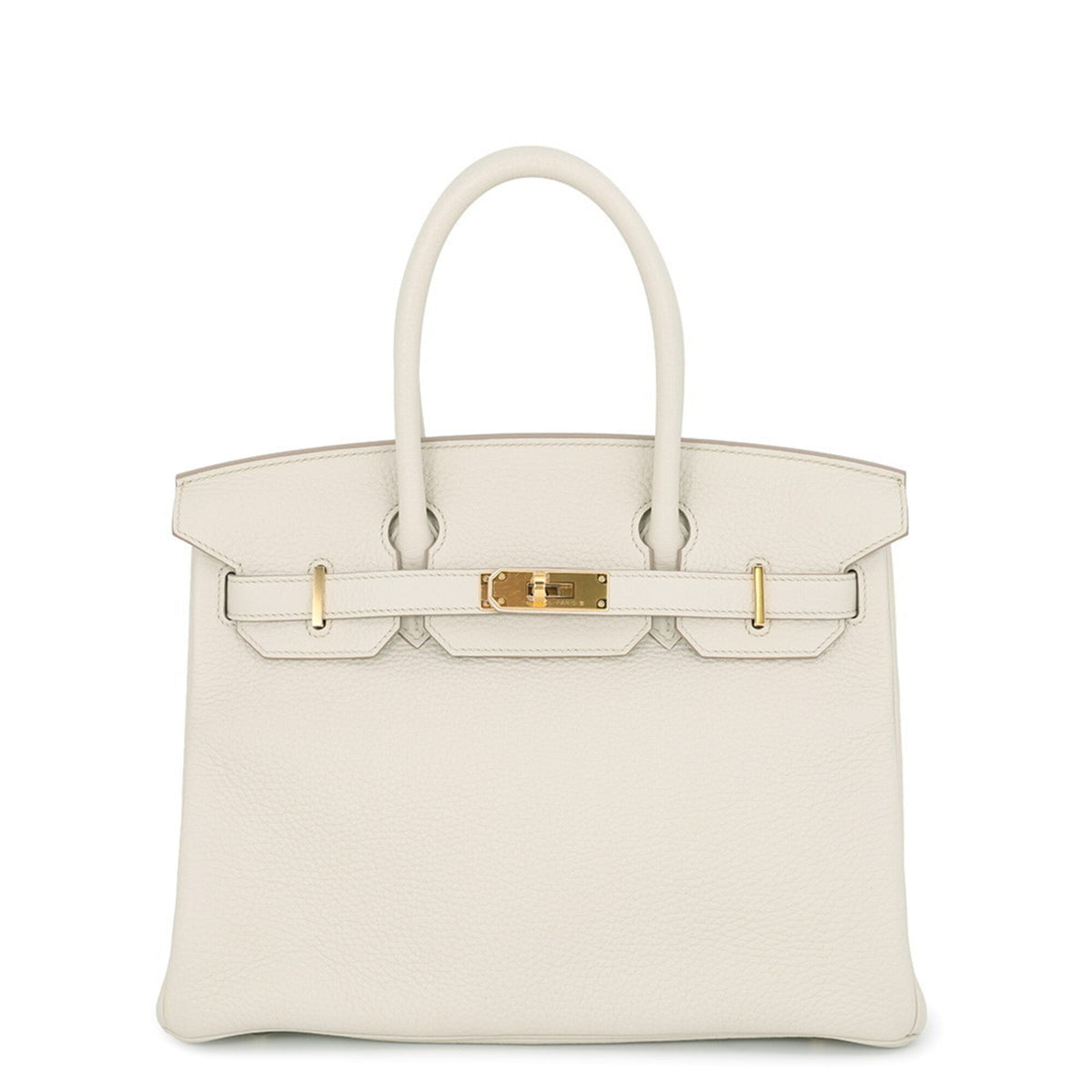 Hermes Birkin Gold Taurillon Clemence Leather Handbag (Pre-Owned)
